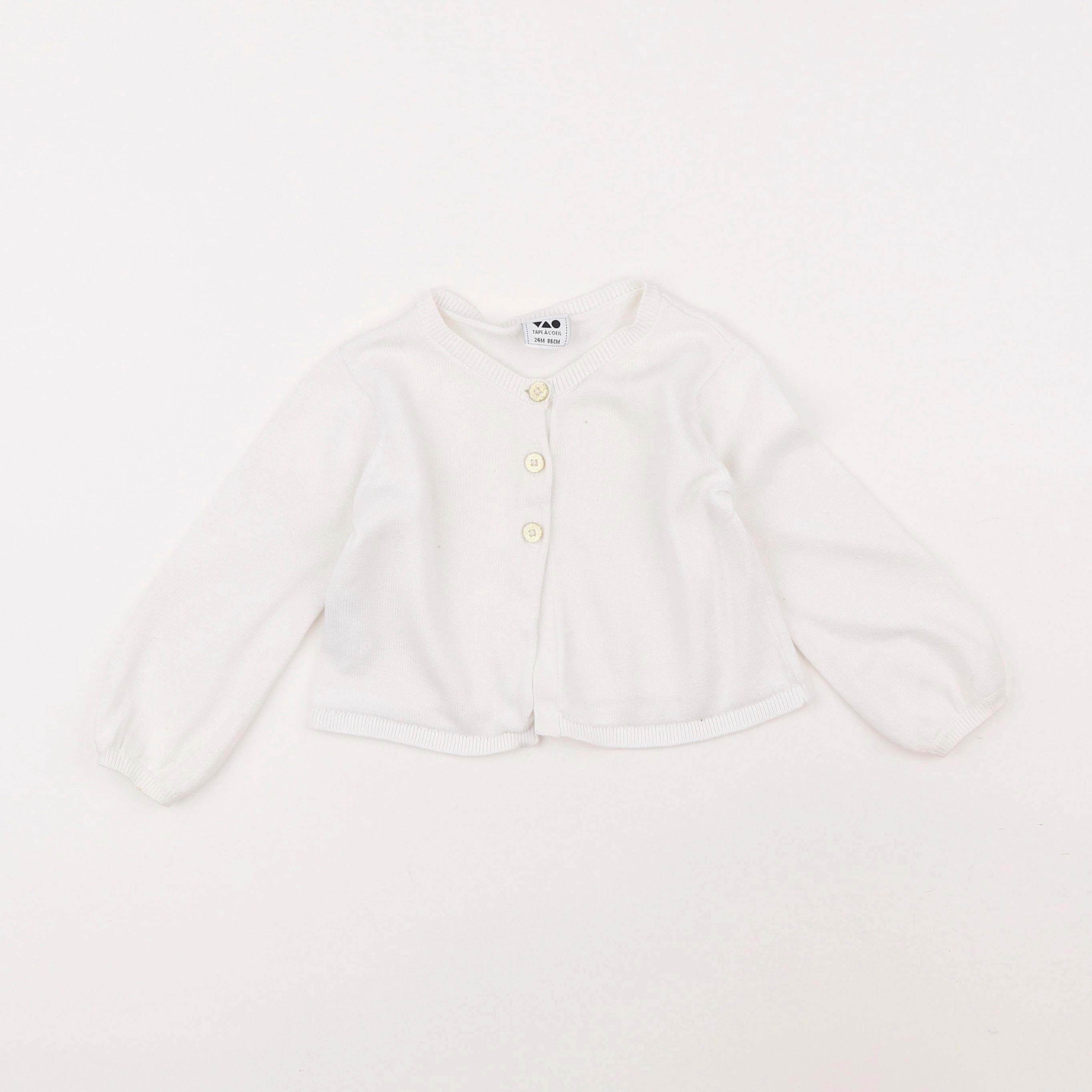 Tape à l'oeil - gilet blanc - 2 ans