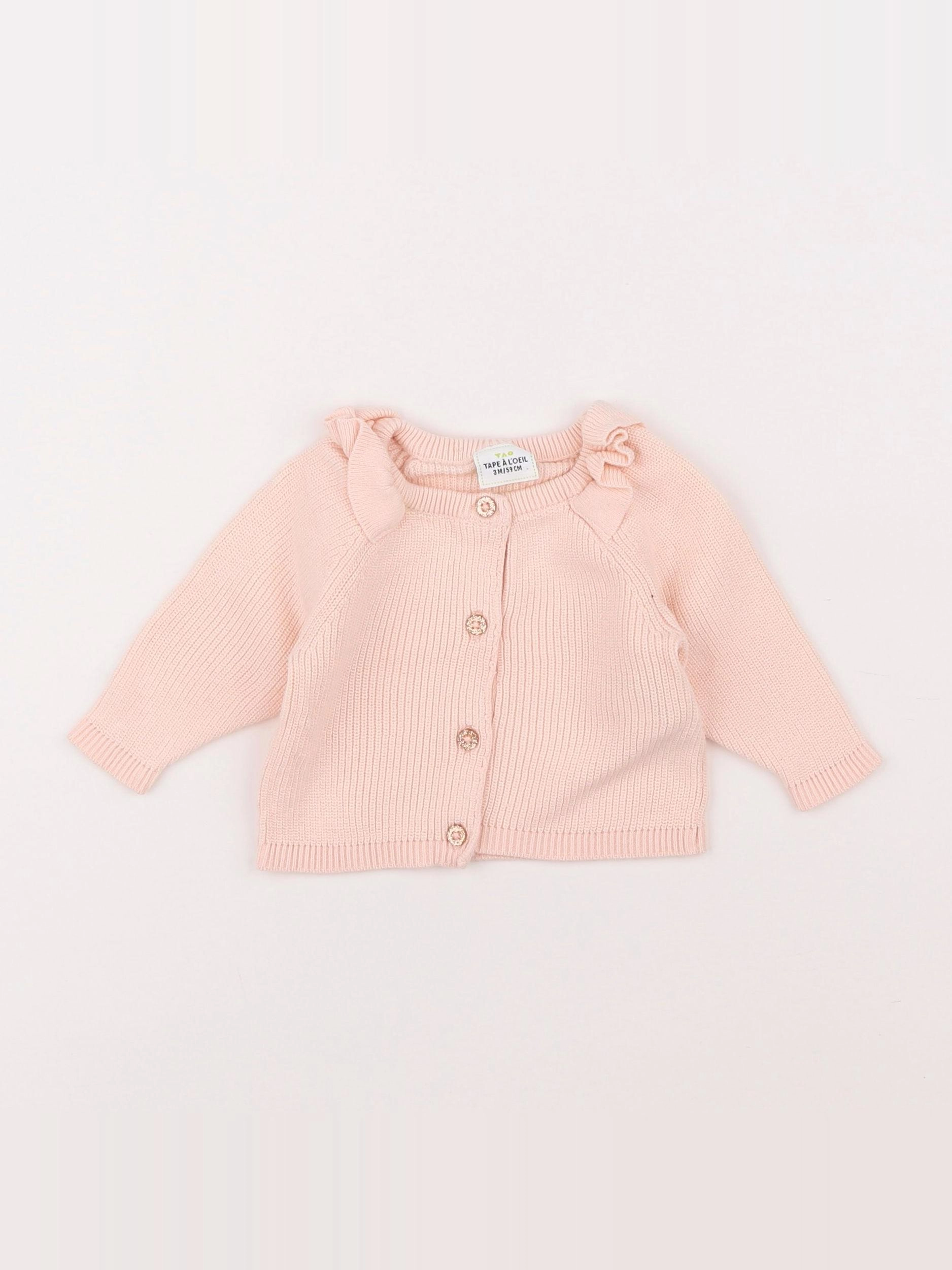 Tape à l'oeil - gilet rose - 3 mois