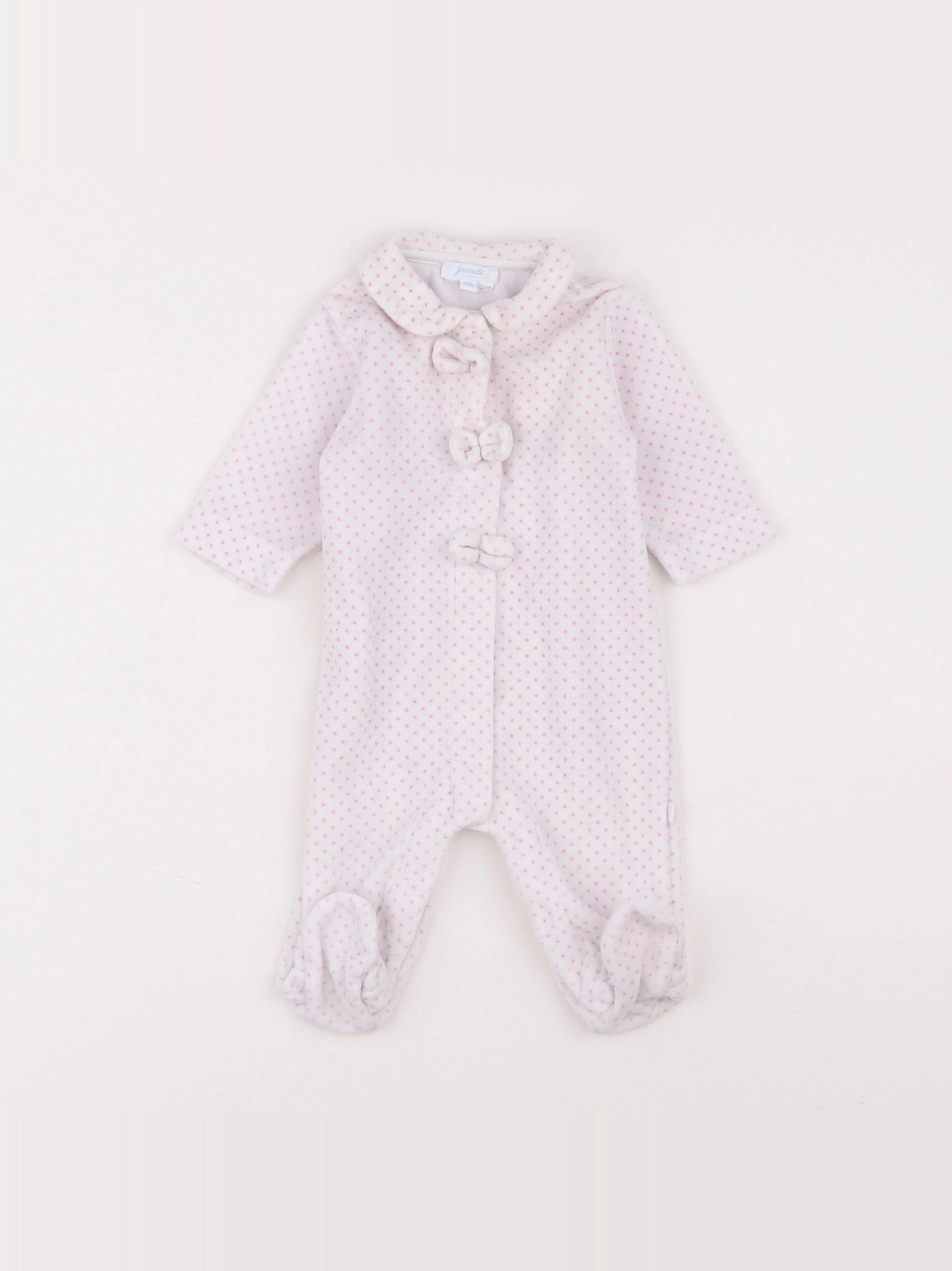 Jacadi - pyjama velours rose - 3 mois