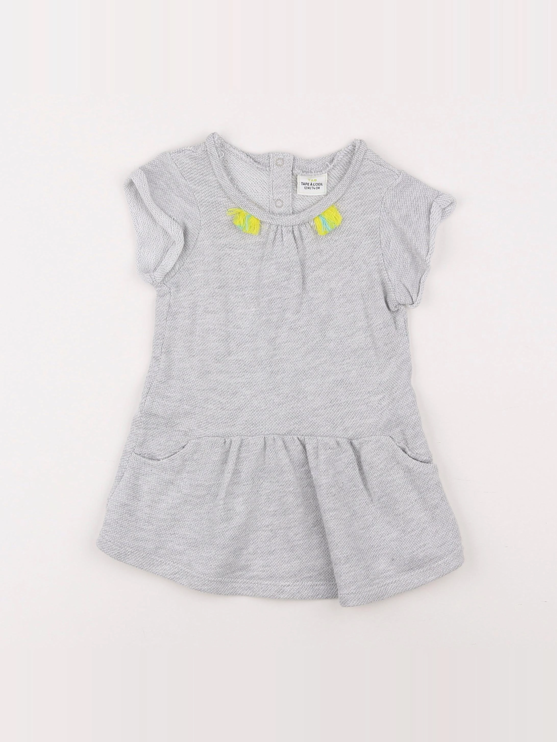 Tape à l'oeil - robe gris - 12 mois