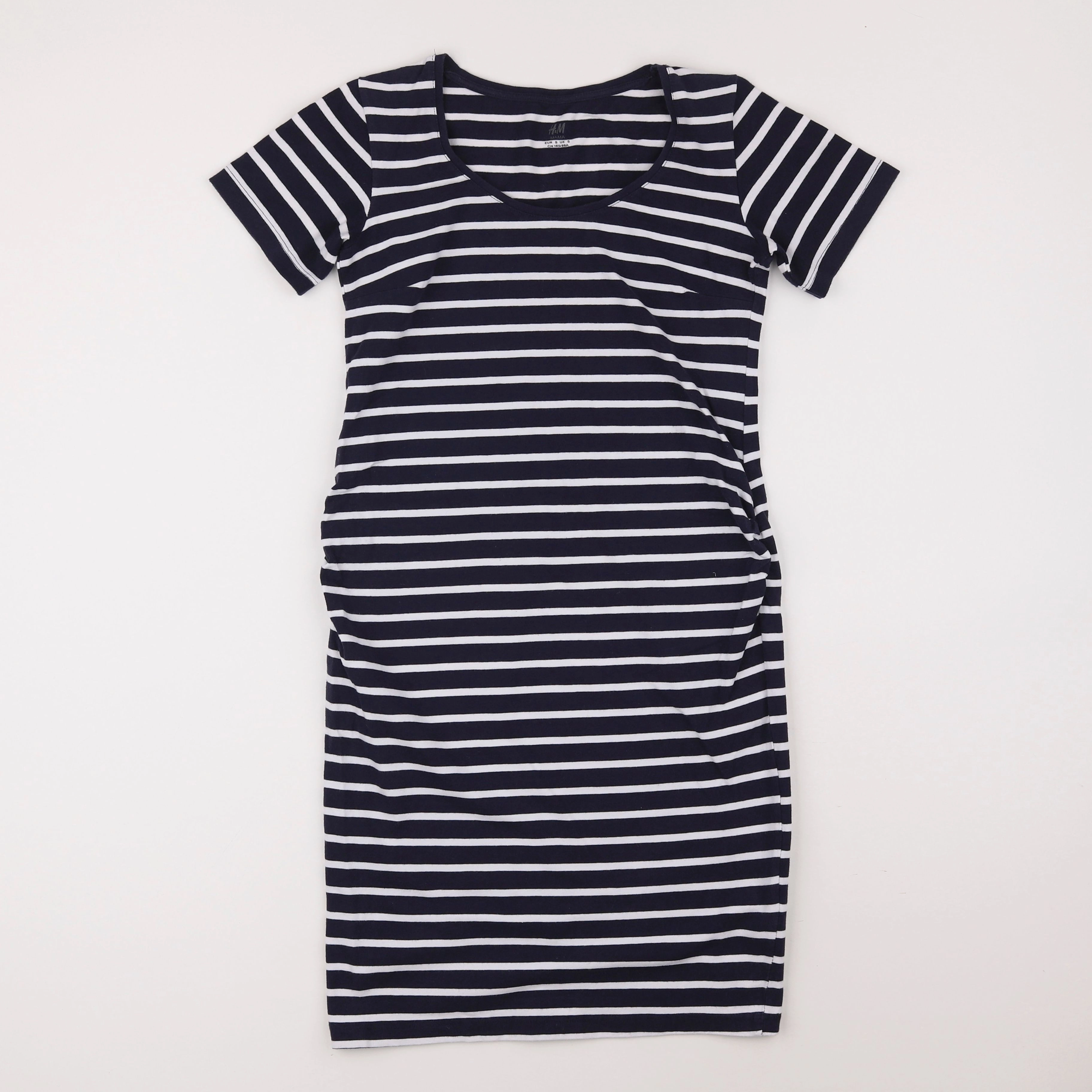 H&M - robe grossesse bleu, blanc - s