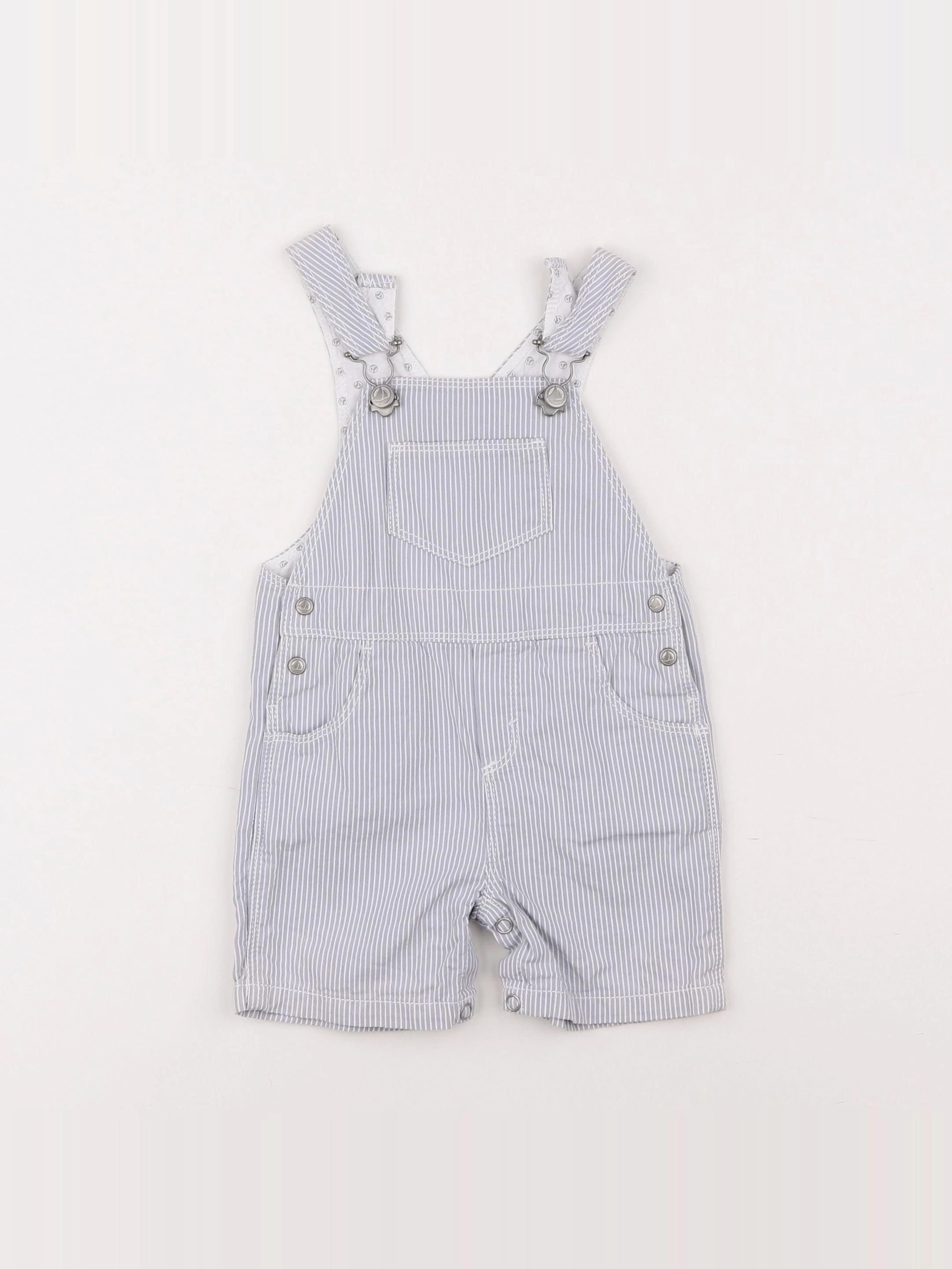 Petit Bateau - salopette bleu - 6 mois