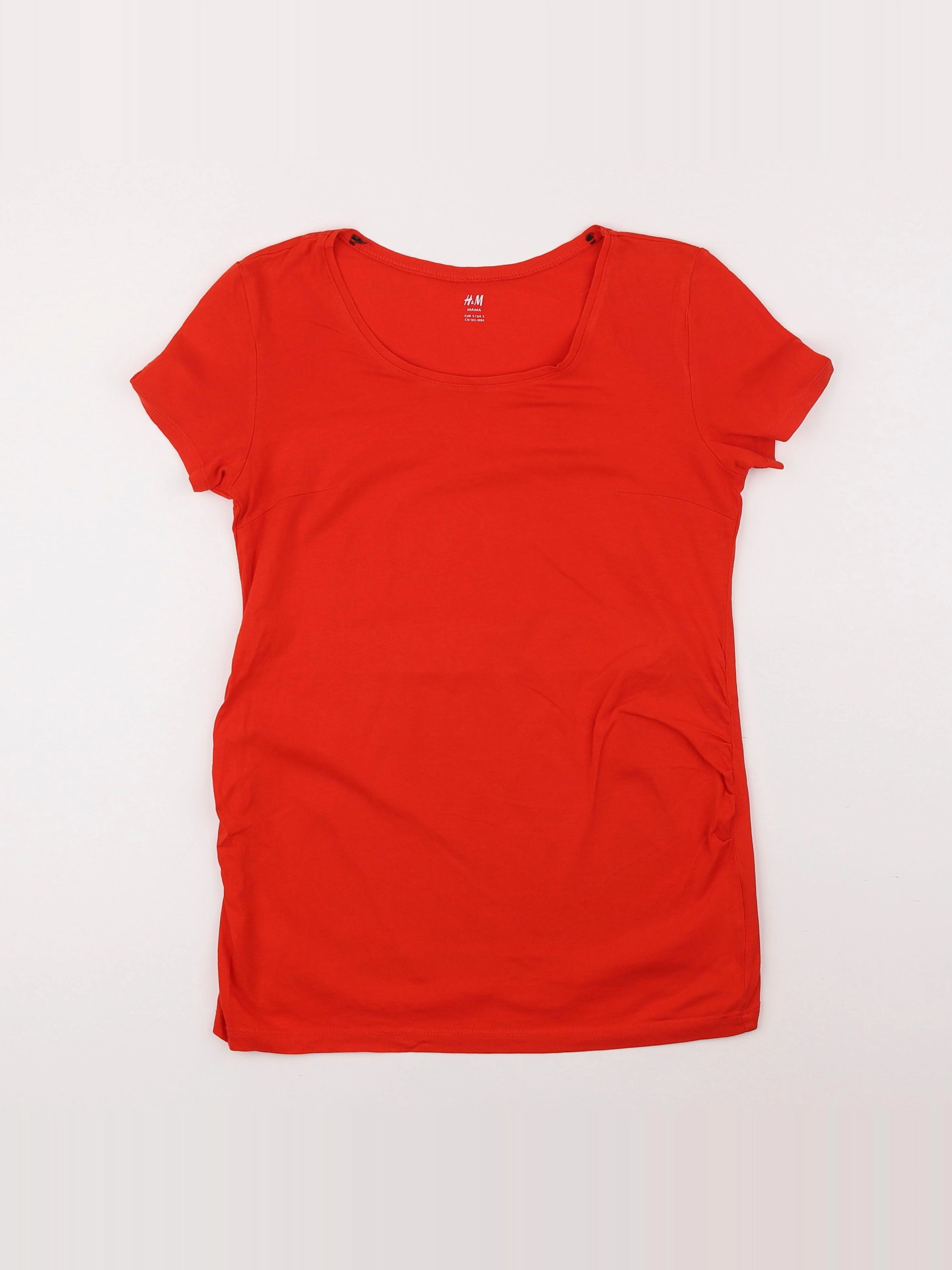 H&M - tee-shirt grossesse rouge - s