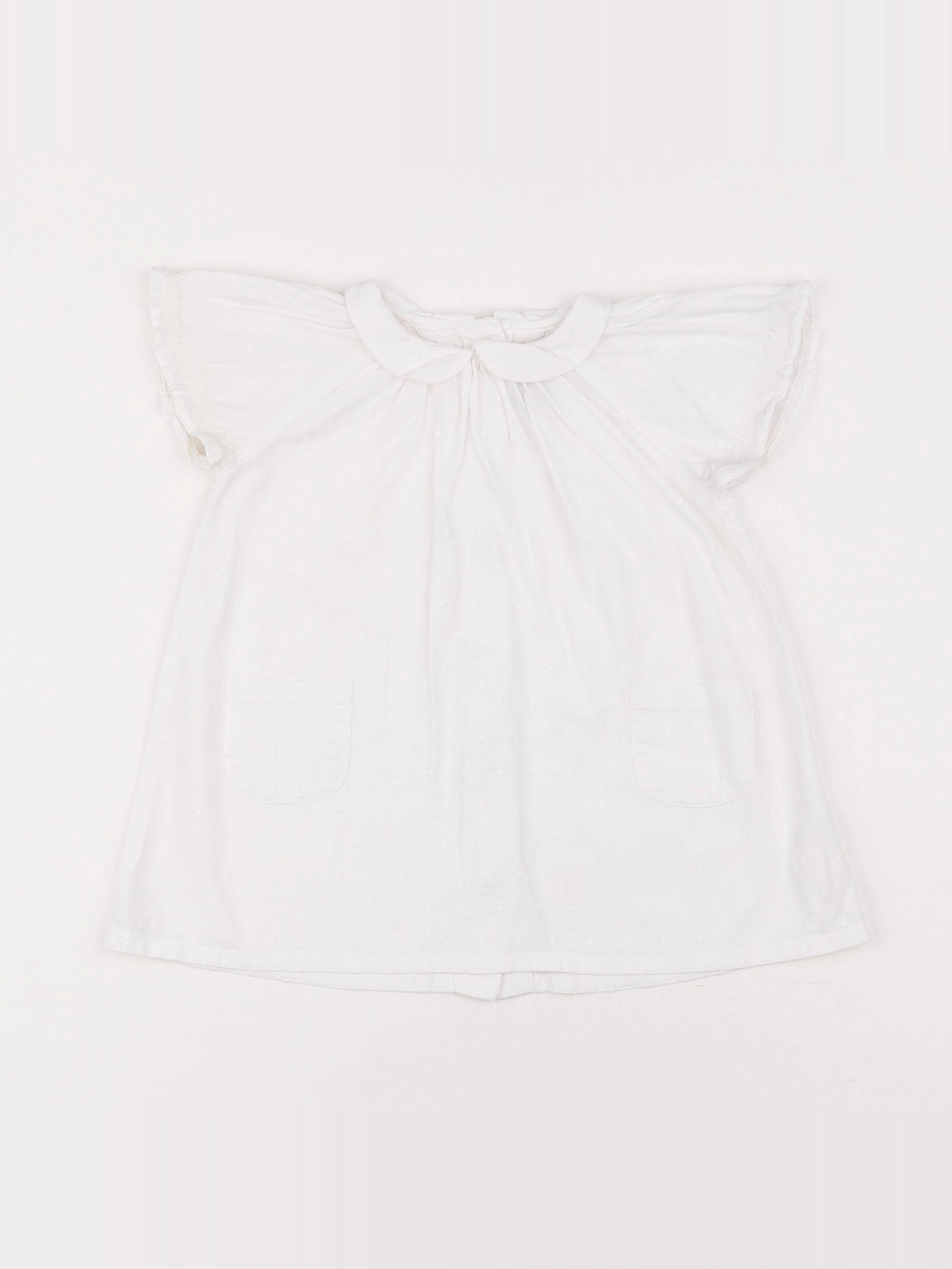 Petit Bateau - robe blanc - 6 mois