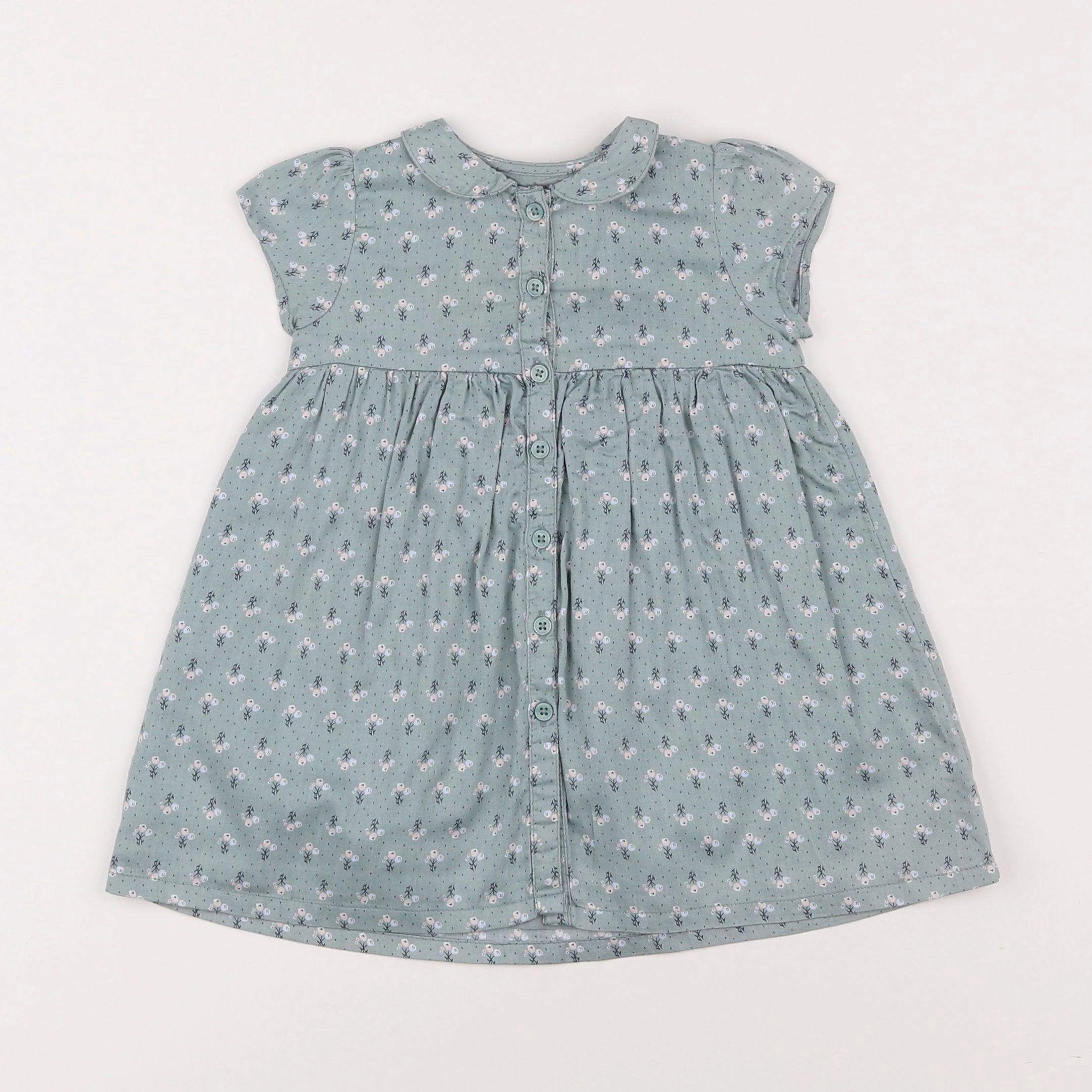 Boutchou - robe vert - 6 mois
