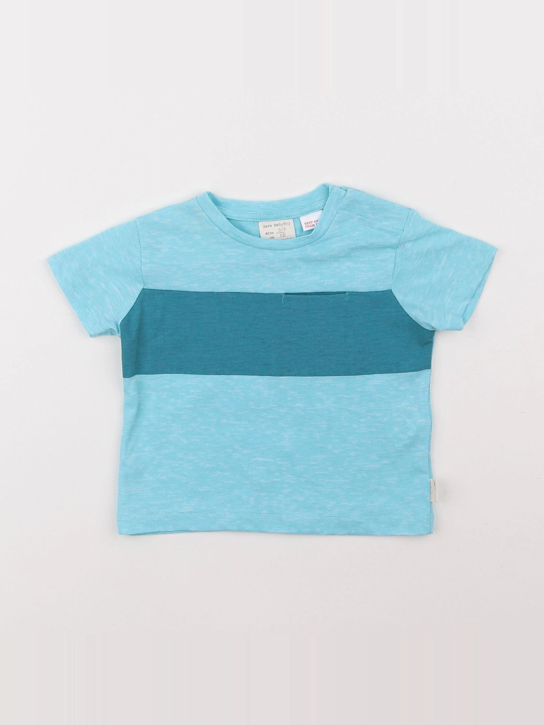 Zara - tee-shirt bleu - 3/6 mois