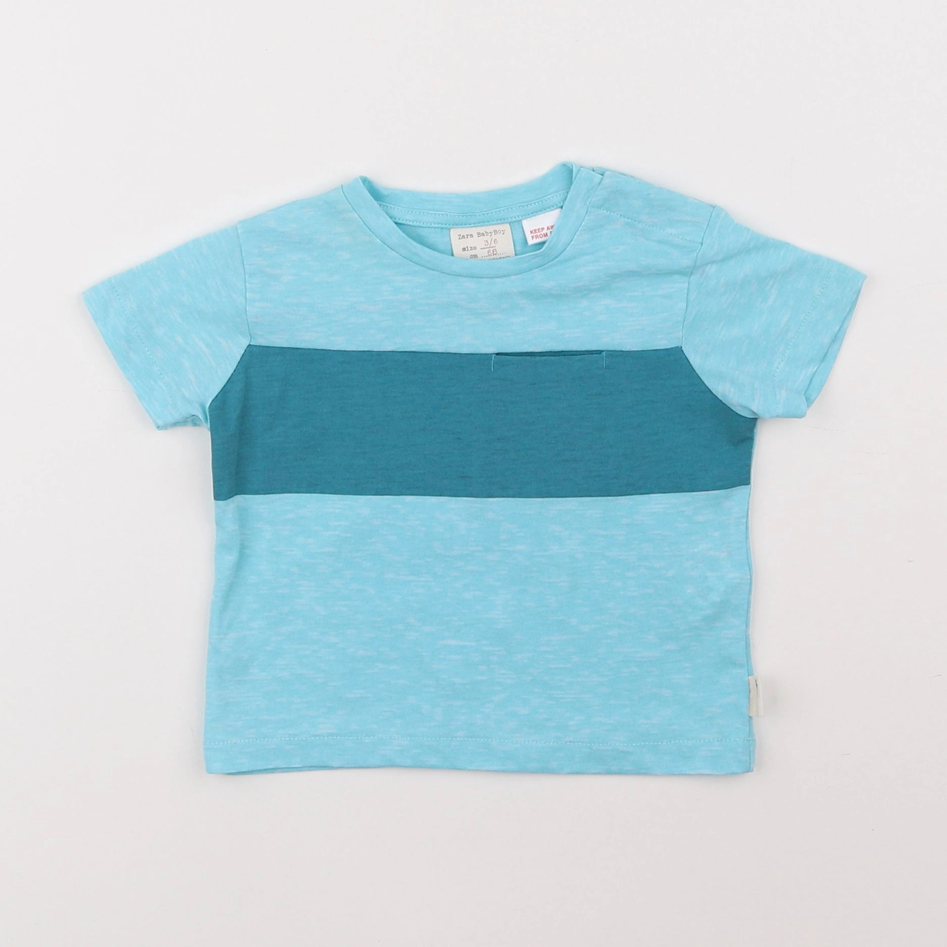 Zara - tee-shirt bleu - 3/6 mois