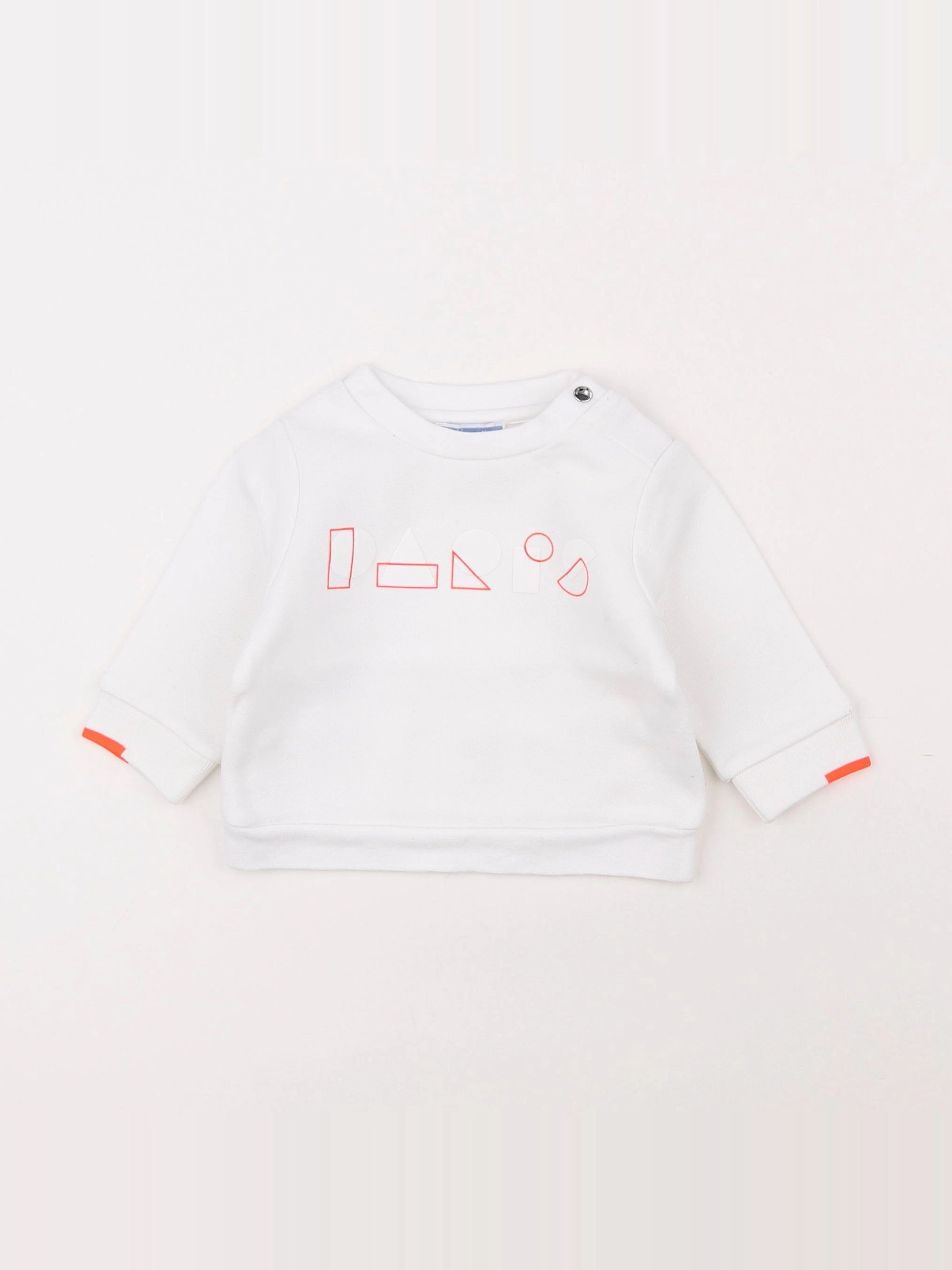 Jacadi - sweat blanc - 6 mois