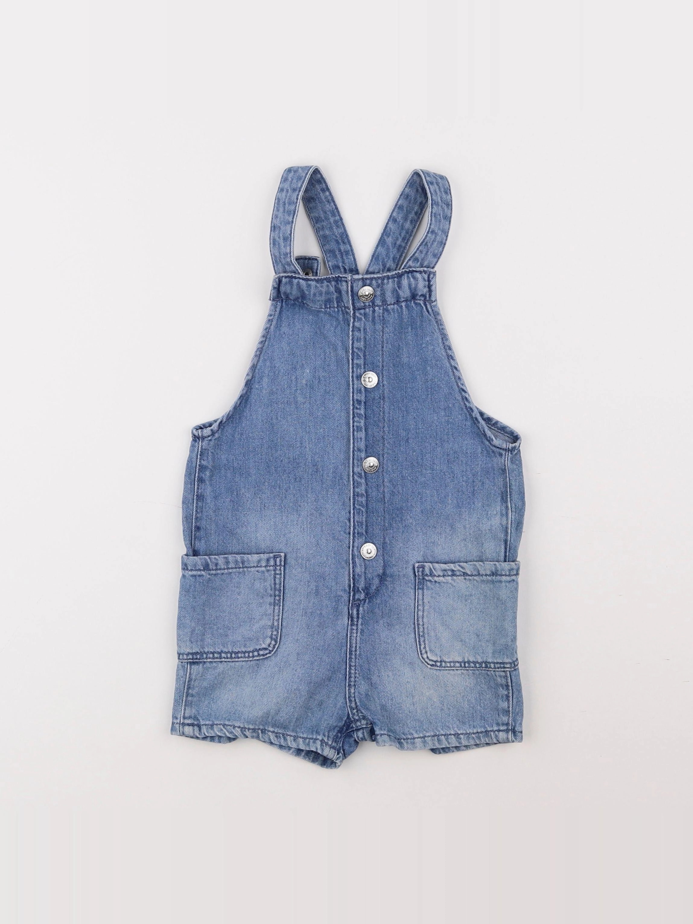 H&M - salopette bleu - 9/12 mois