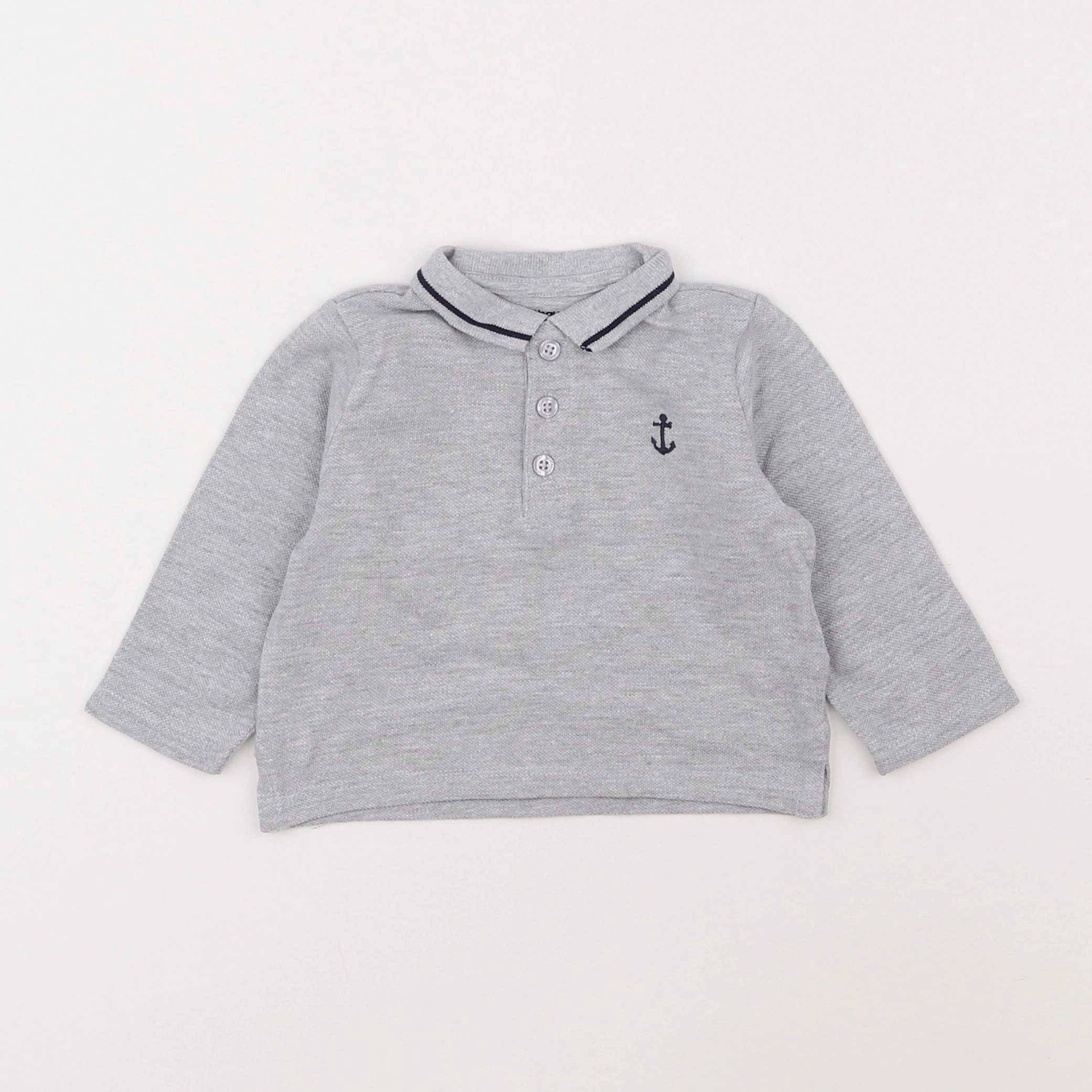 Vertbaudet - polo gris - 6 mois