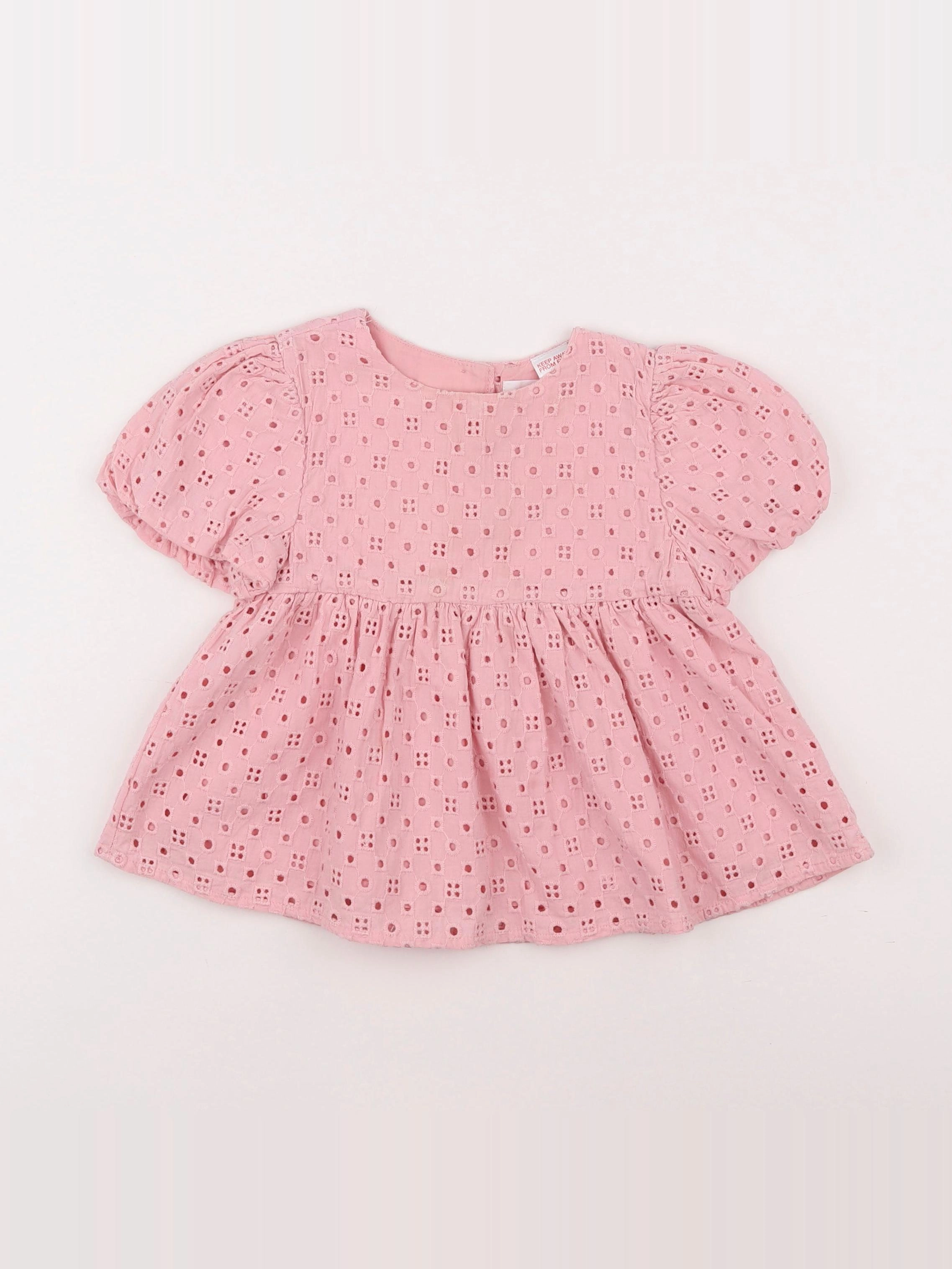 Zara - blouse rose - 9/12 mois