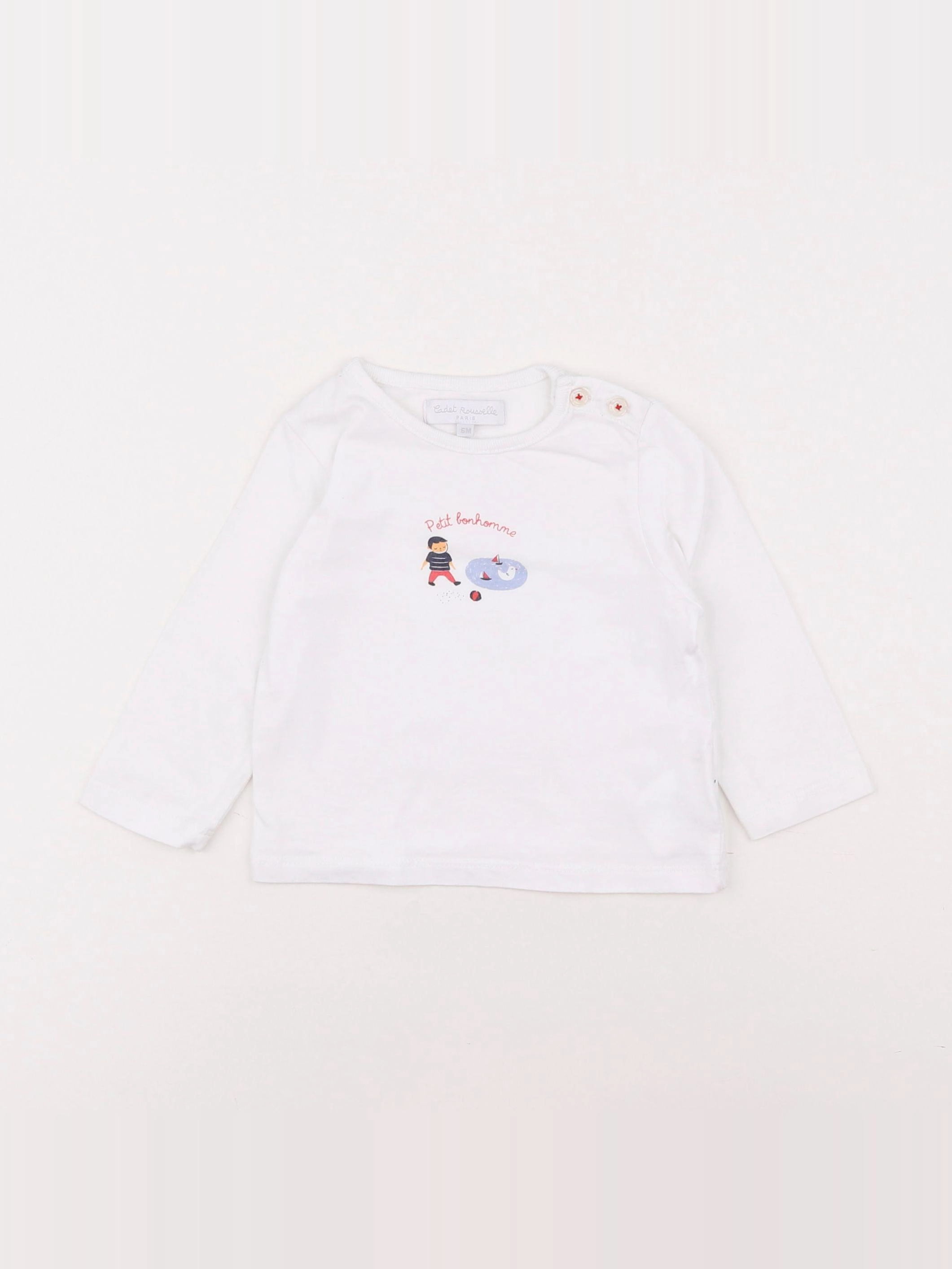 Cadet Rousselle - tee-shirt blanc - 6 mois