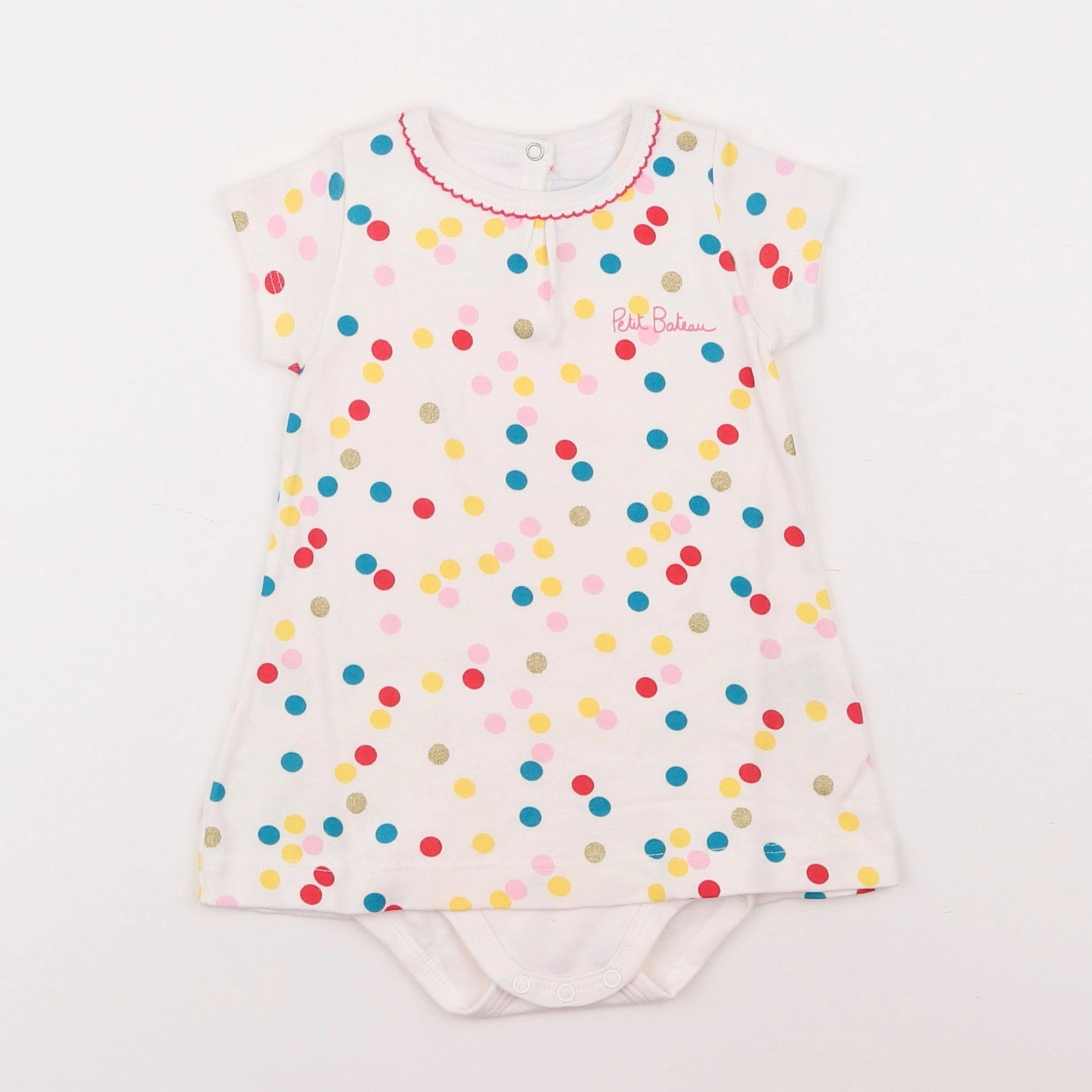 Petit Bateau - body robe multicolore - 6 mois