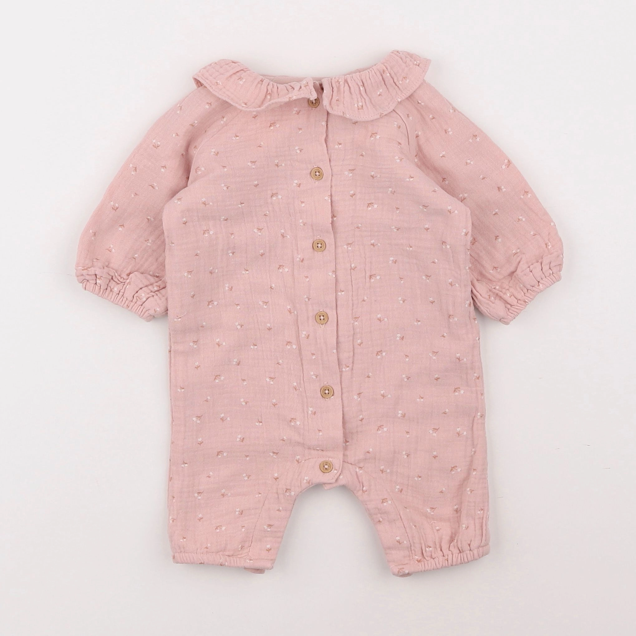 Vertbaudet - combinaison doublé rose - 1 mois