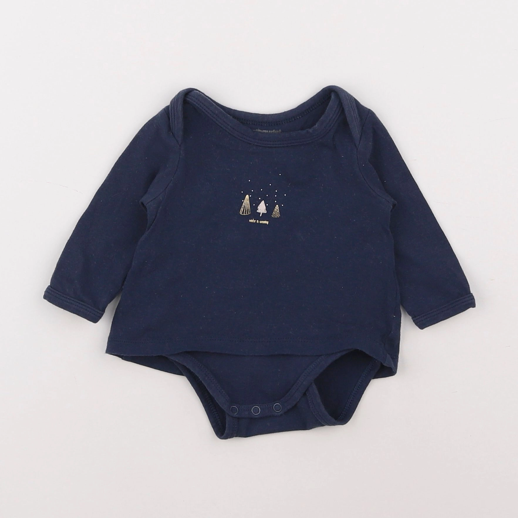 Vertbaudet - body tee-shirt bleu - 1 mois