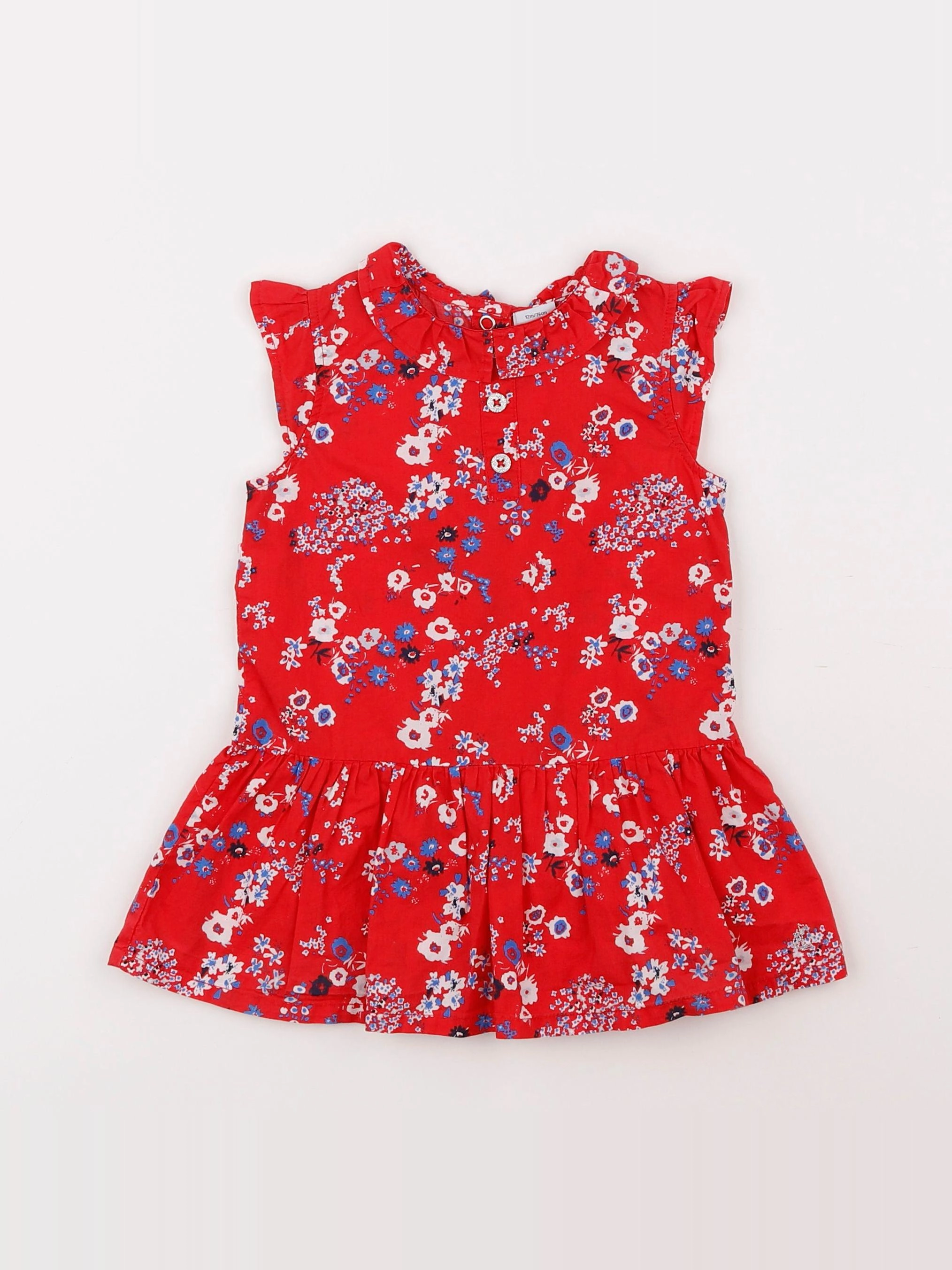 Petit Bateau - robe rouge - 12 mois