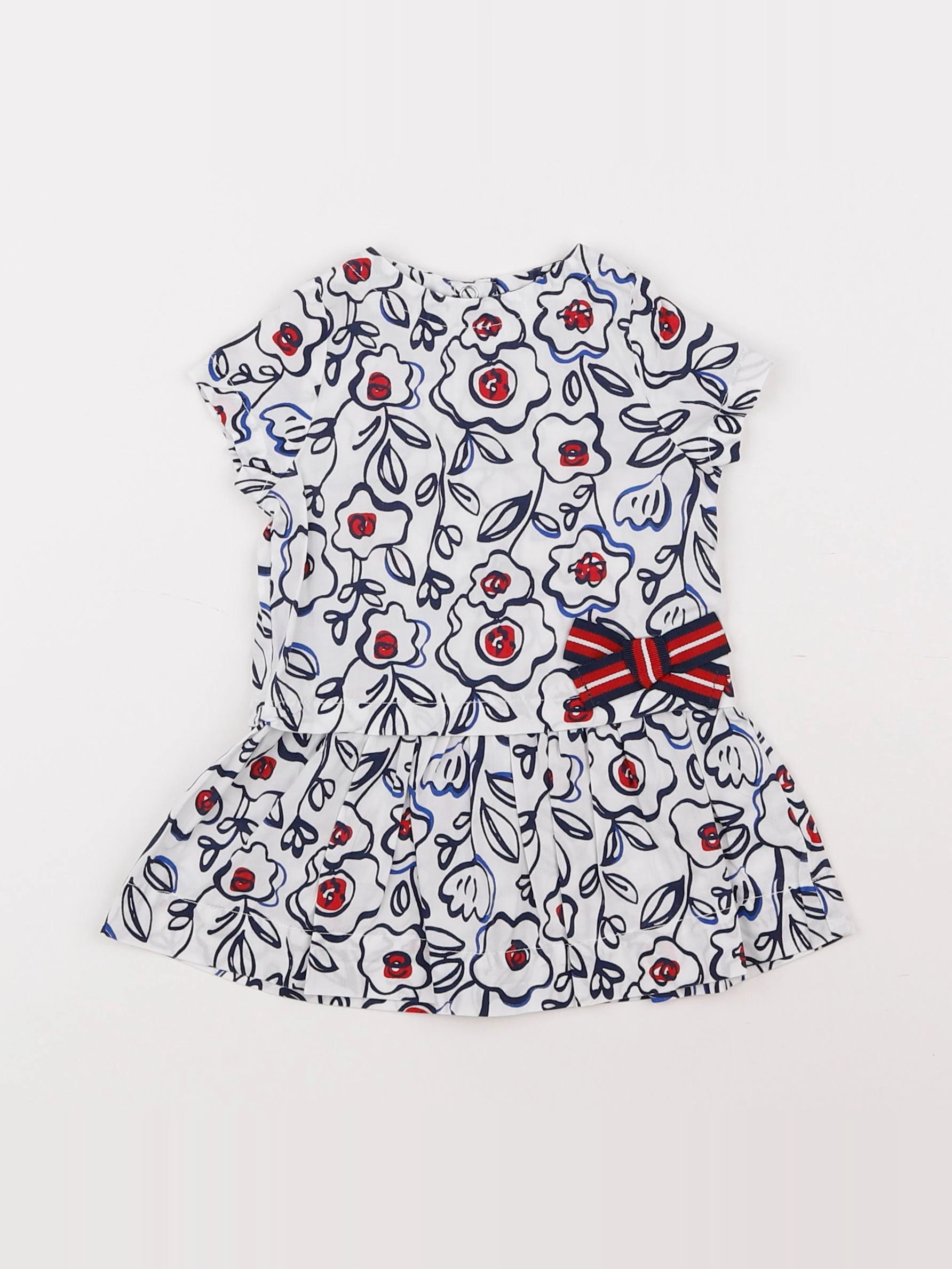 Petit Bateau - robe blanc - 3 mois