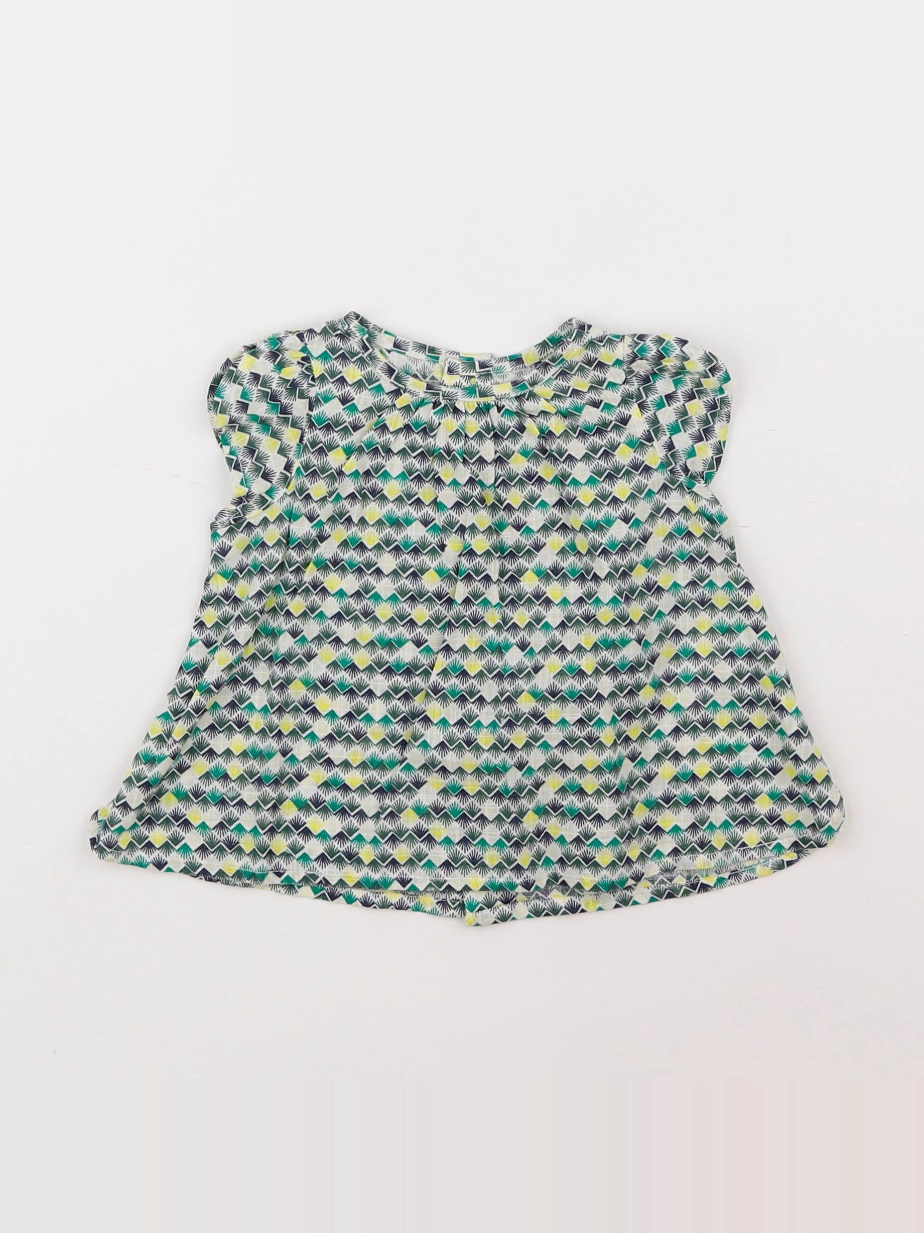 Boutchou - blouse vert - 6 mois