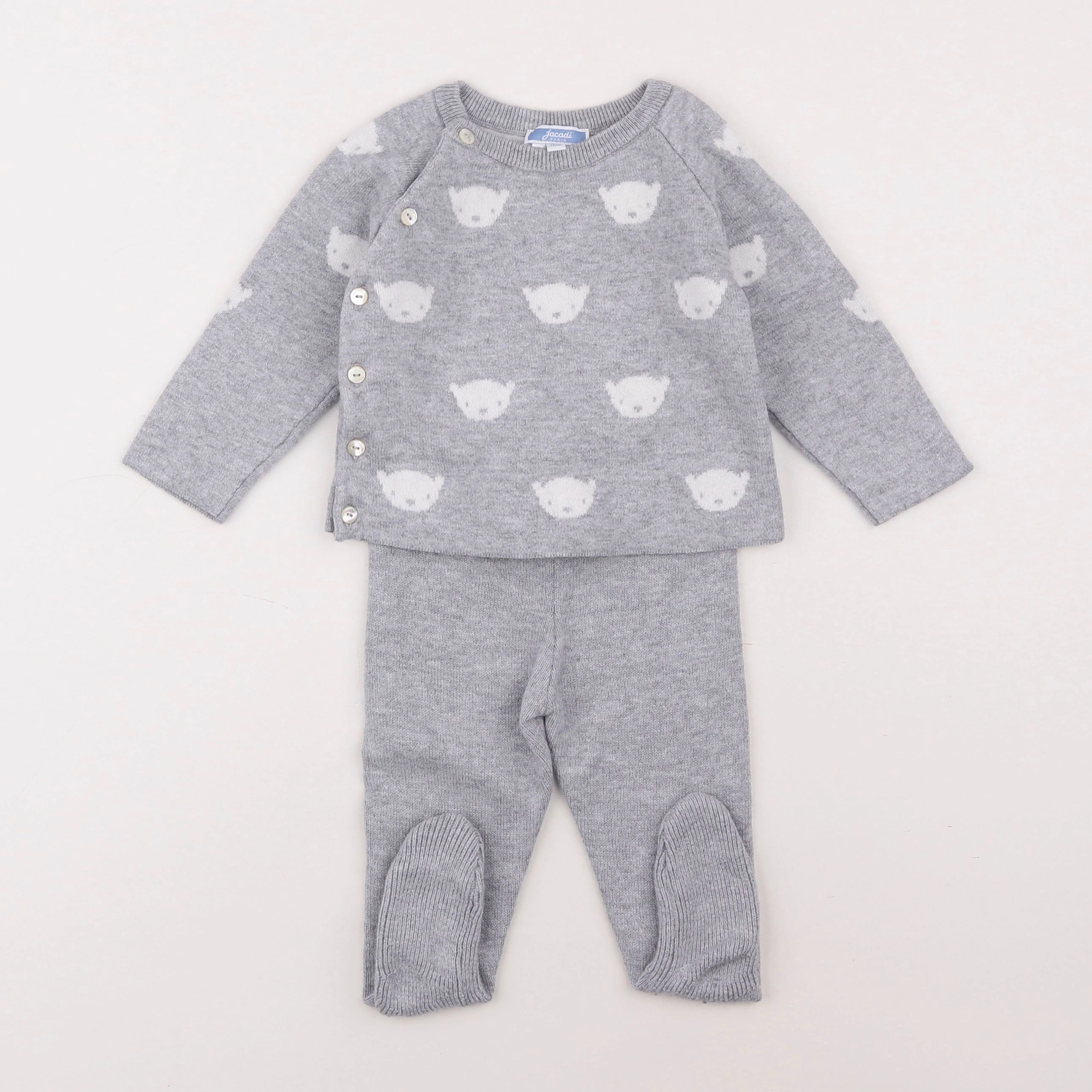 Jacadi - ensemble gris - 12 mois