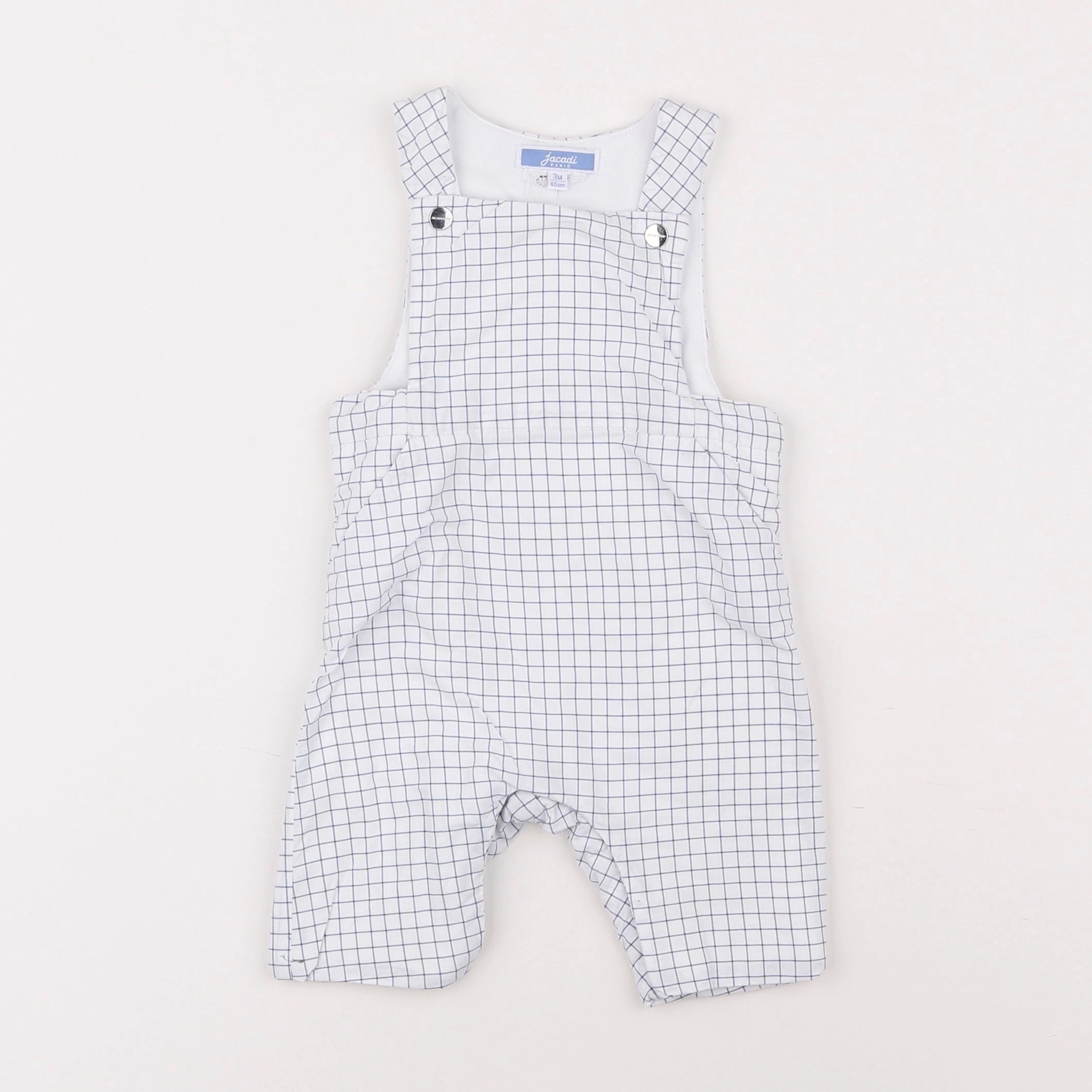 Jacadi - salopette doublé blanc, bleu - 3 mois