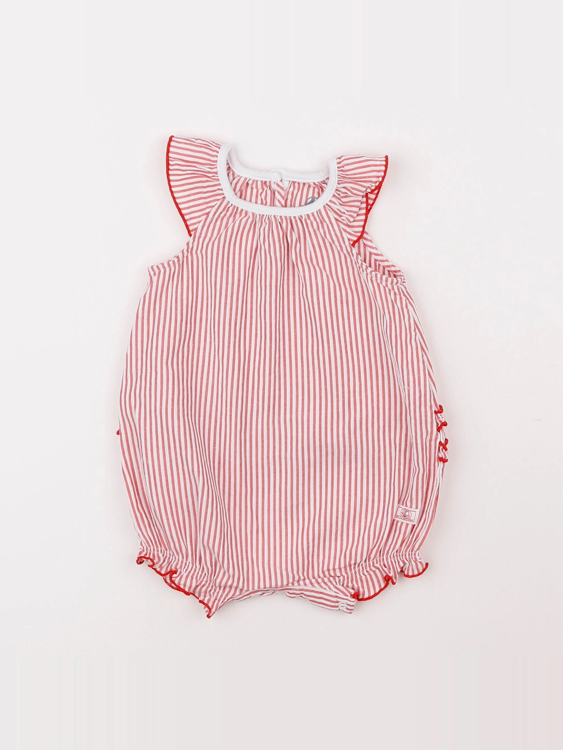 Petit Bateau - combinaison rouge - 6 mois