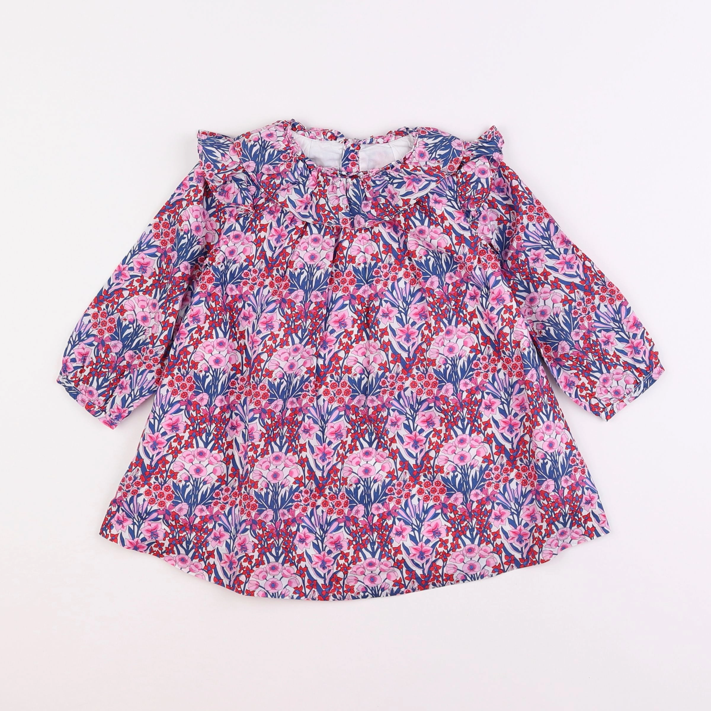 Jacadi - robe liberty rose, bleu - 18 mois