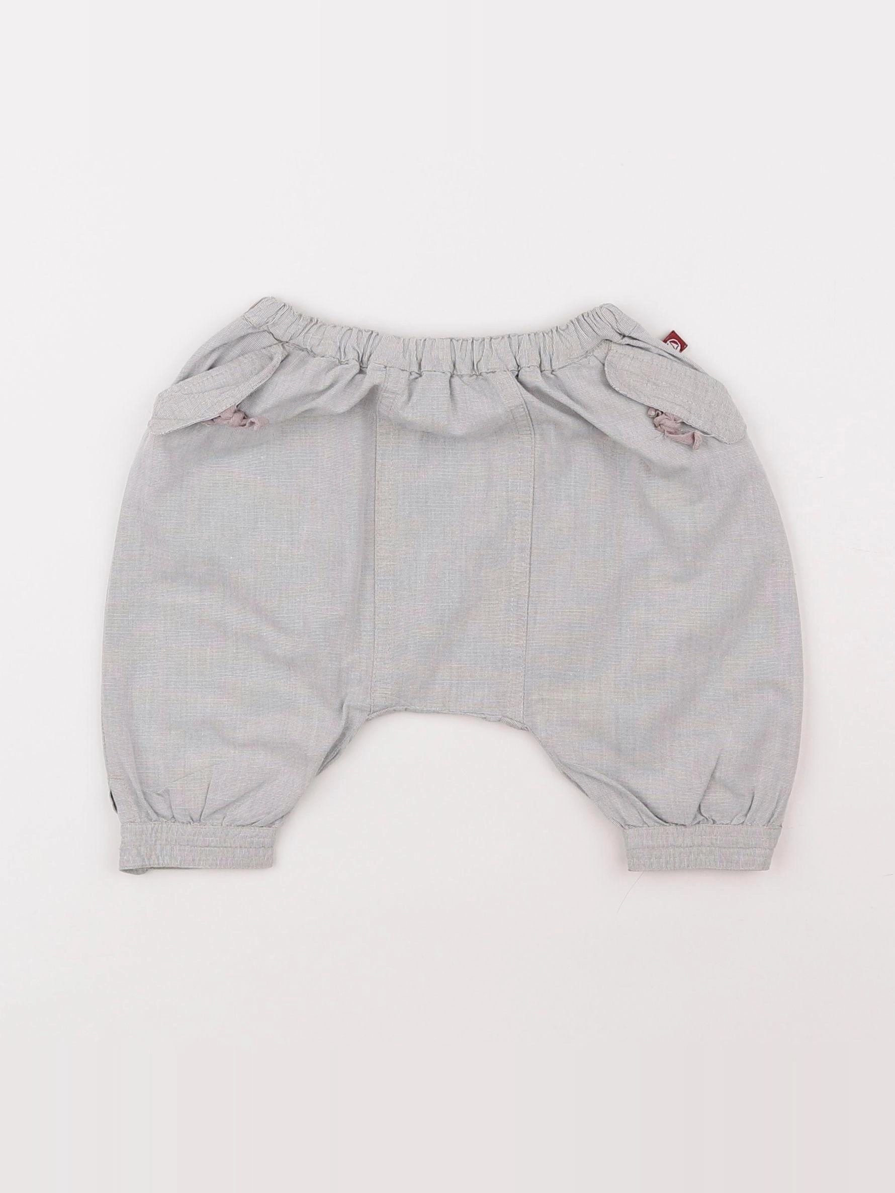 Petit Bateau - sarouel gris - 6 mois