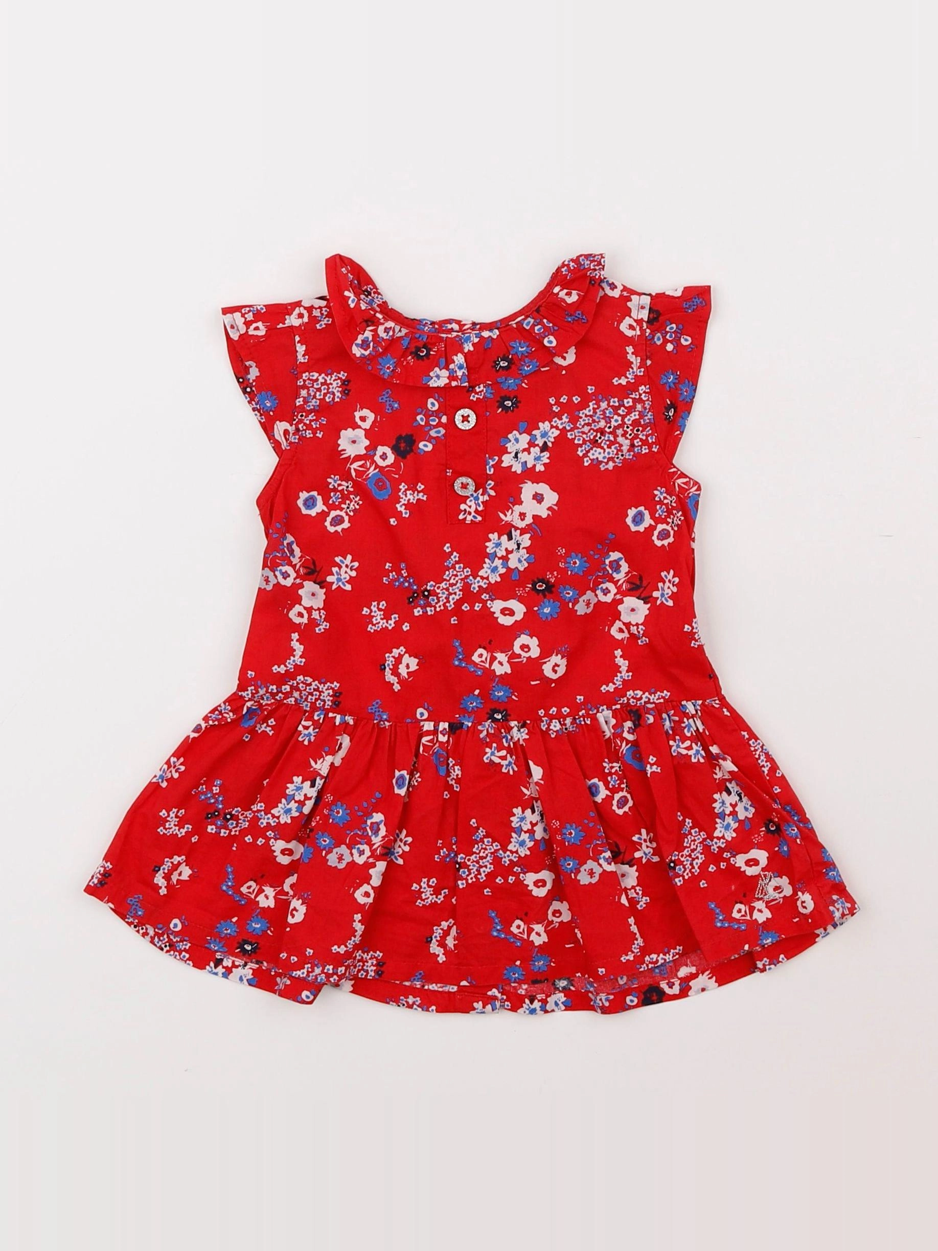 Petit Bateau - robe rouge - 3 mois