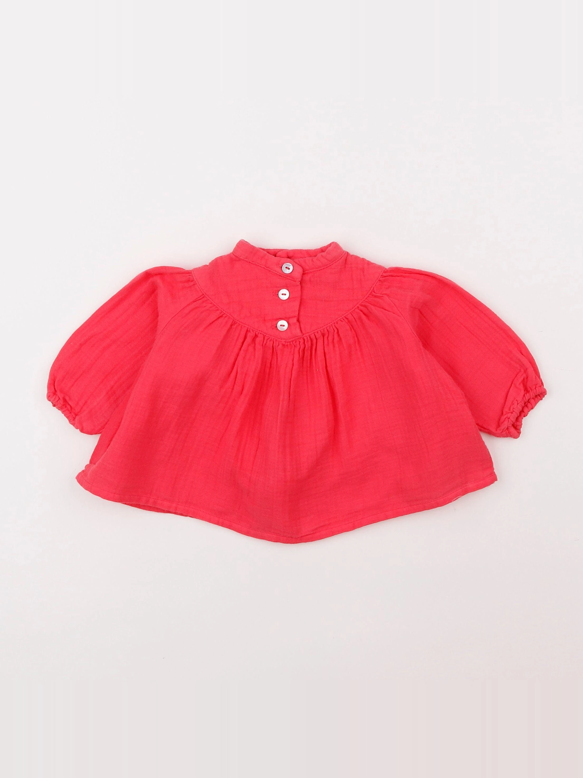 Bonton - blouse rose fluo - 6 mois