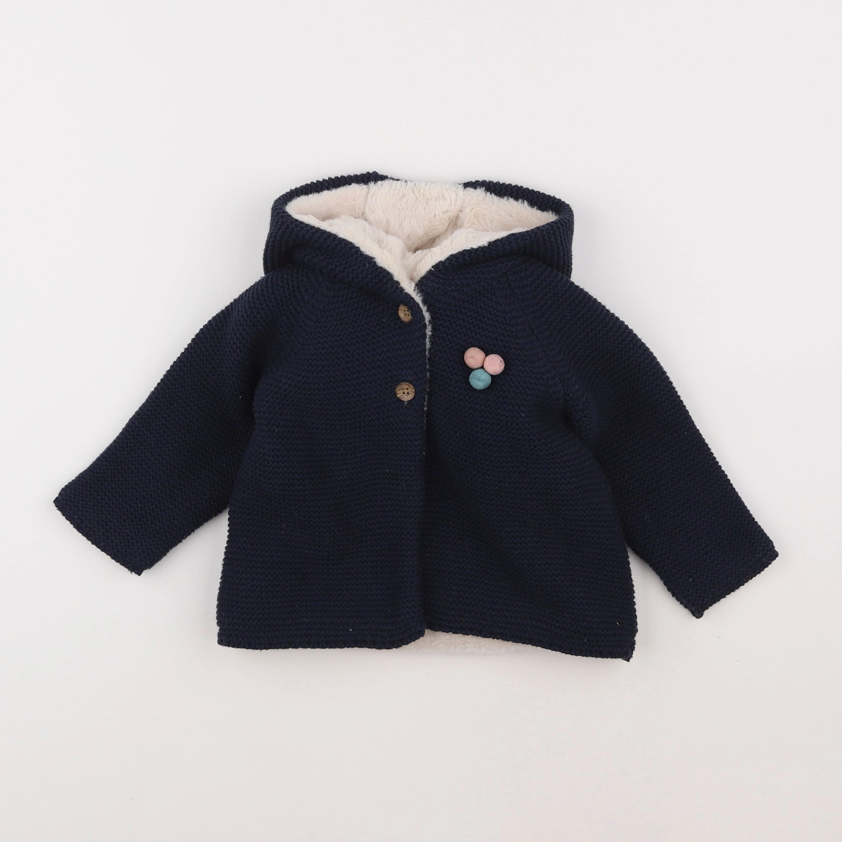 Vertbaudet - veste doublé bleu - 12 mois