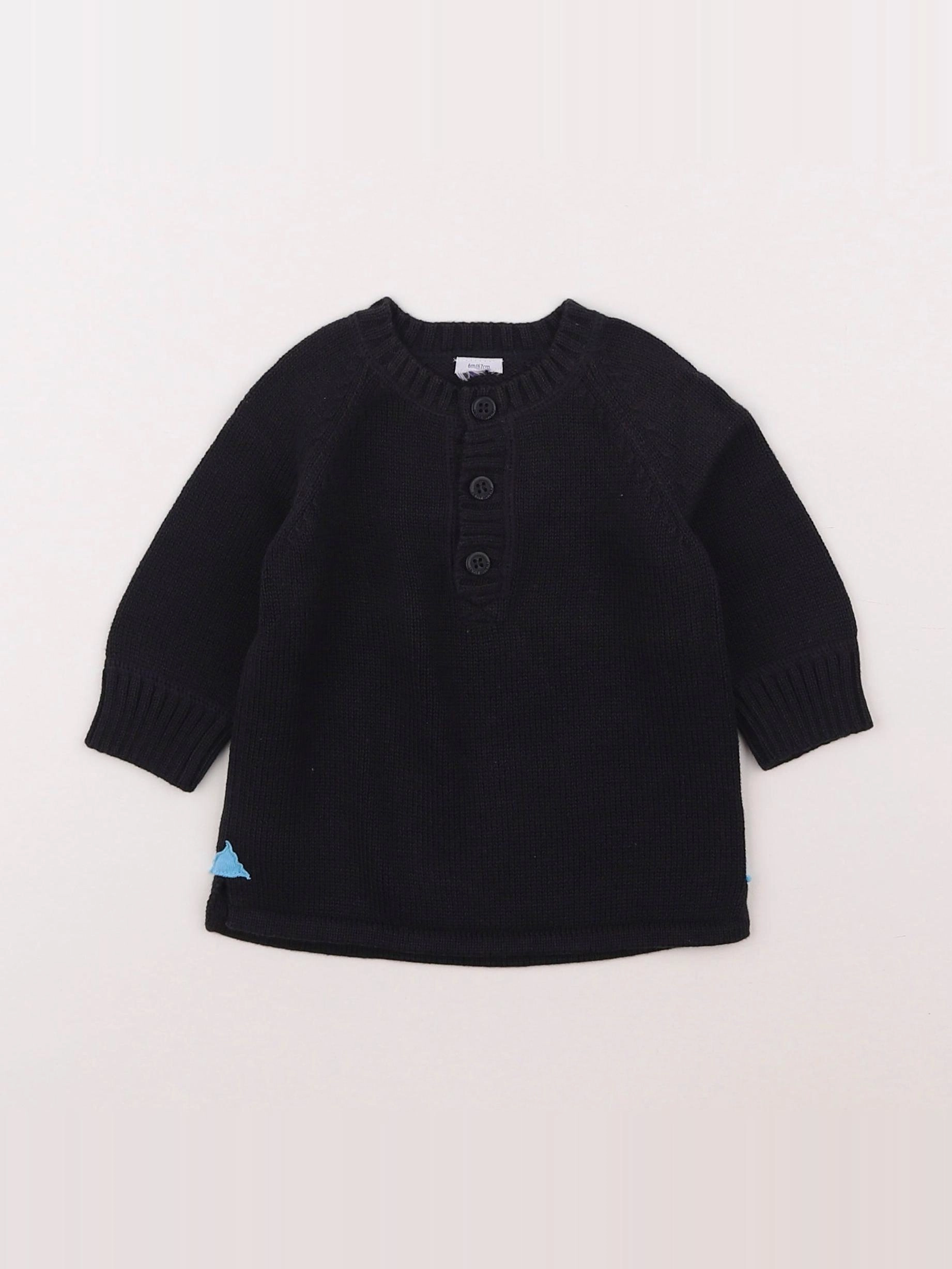 Petit Bateau - pull bleu - 6 mois