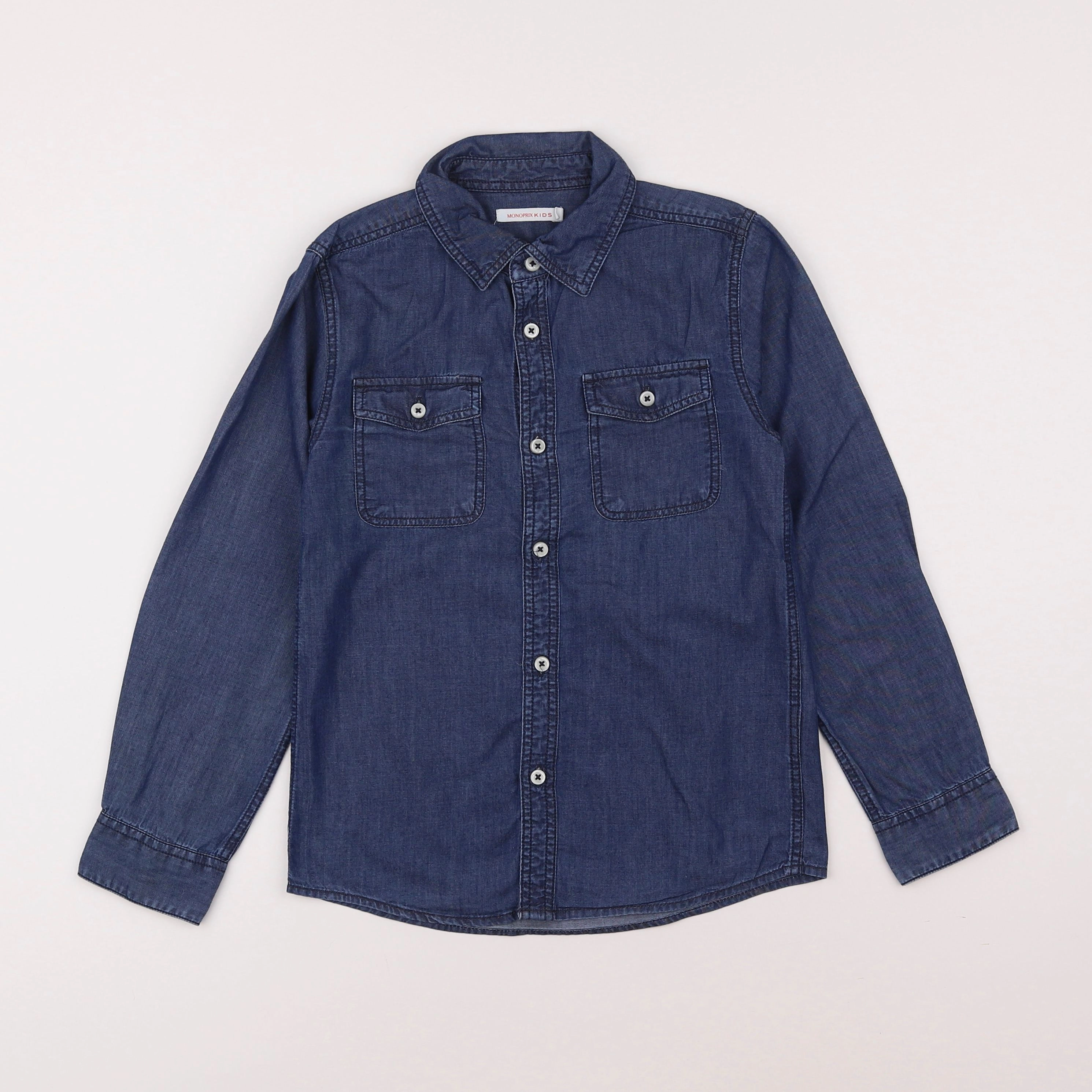 Monoprix - chemise bleu - 8 ans