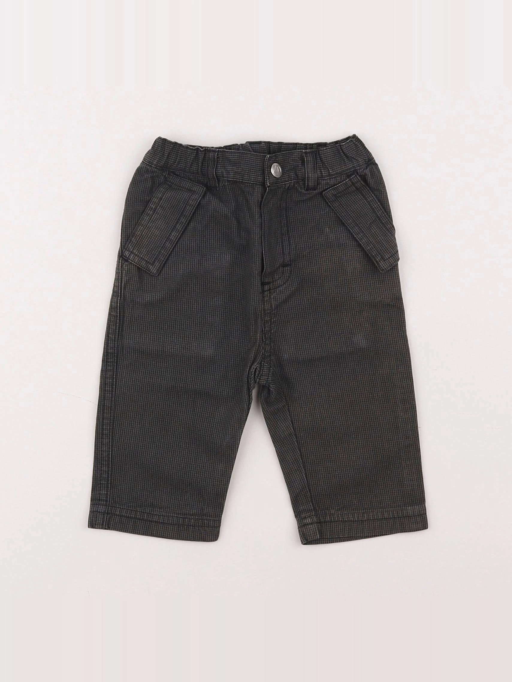 Petit Bateau - pantalon gris, noir - 3 mois
