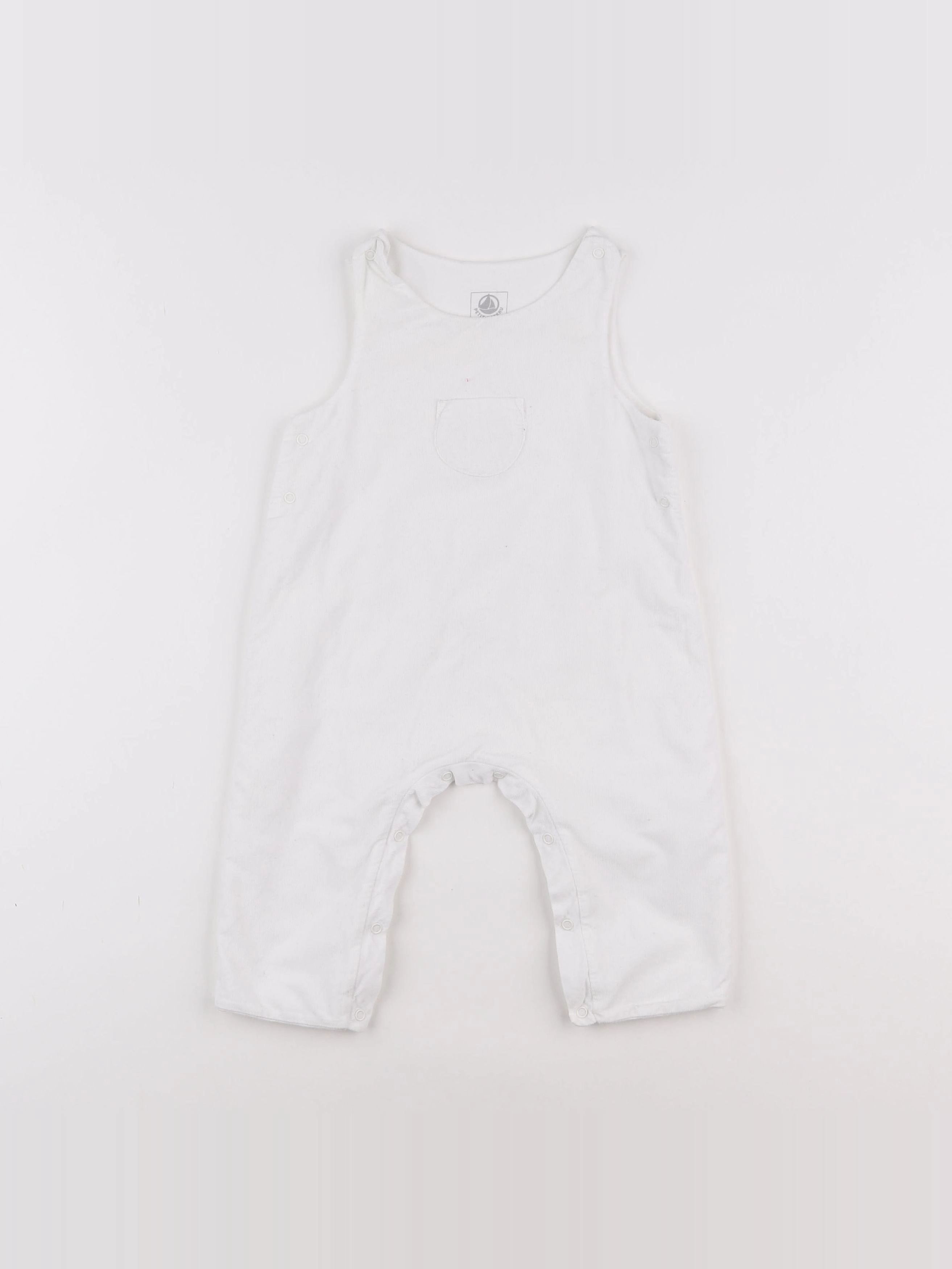 Petit Bateau - salopette blanc - 6 mois