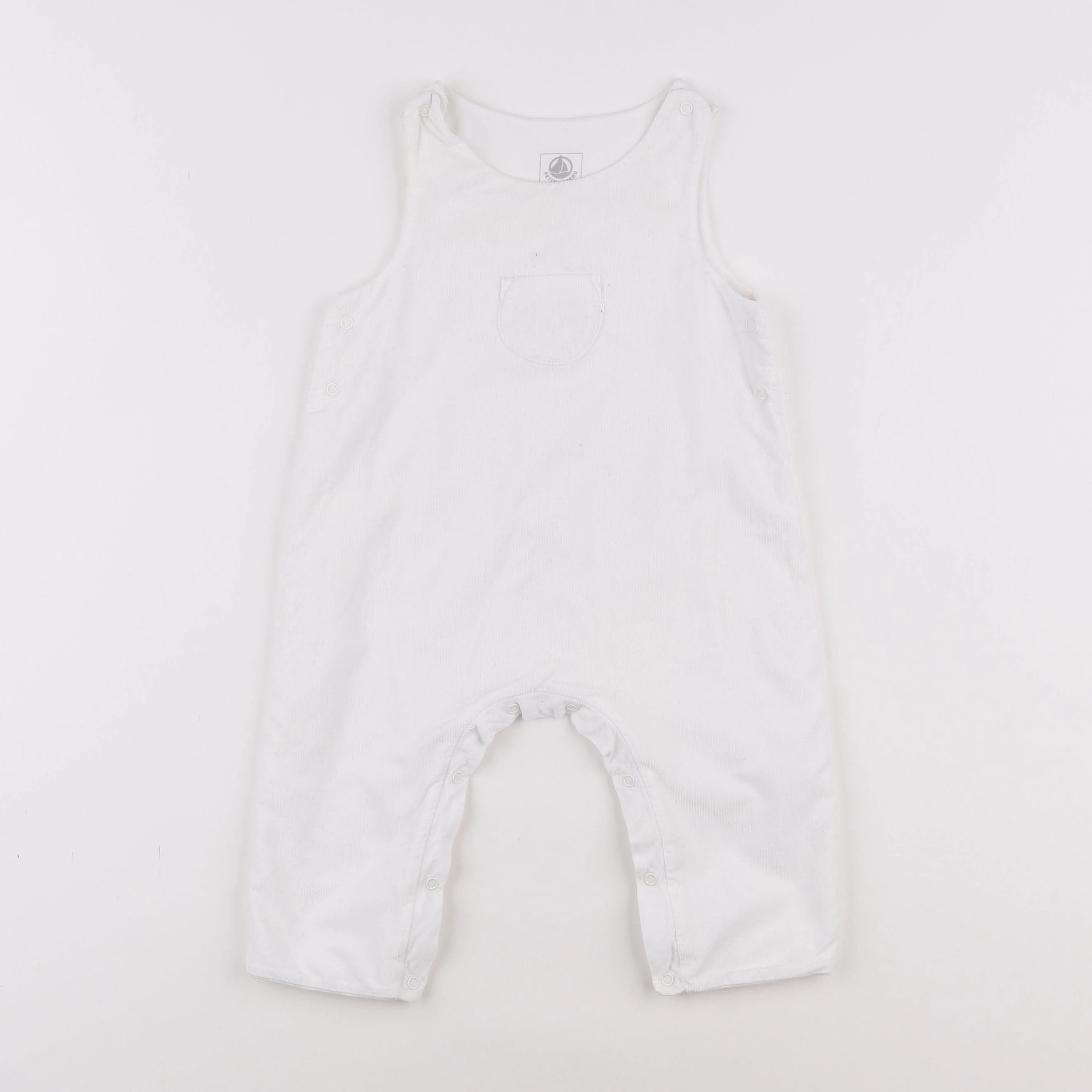 Petit Bateau - salopette blanc - 6 mois