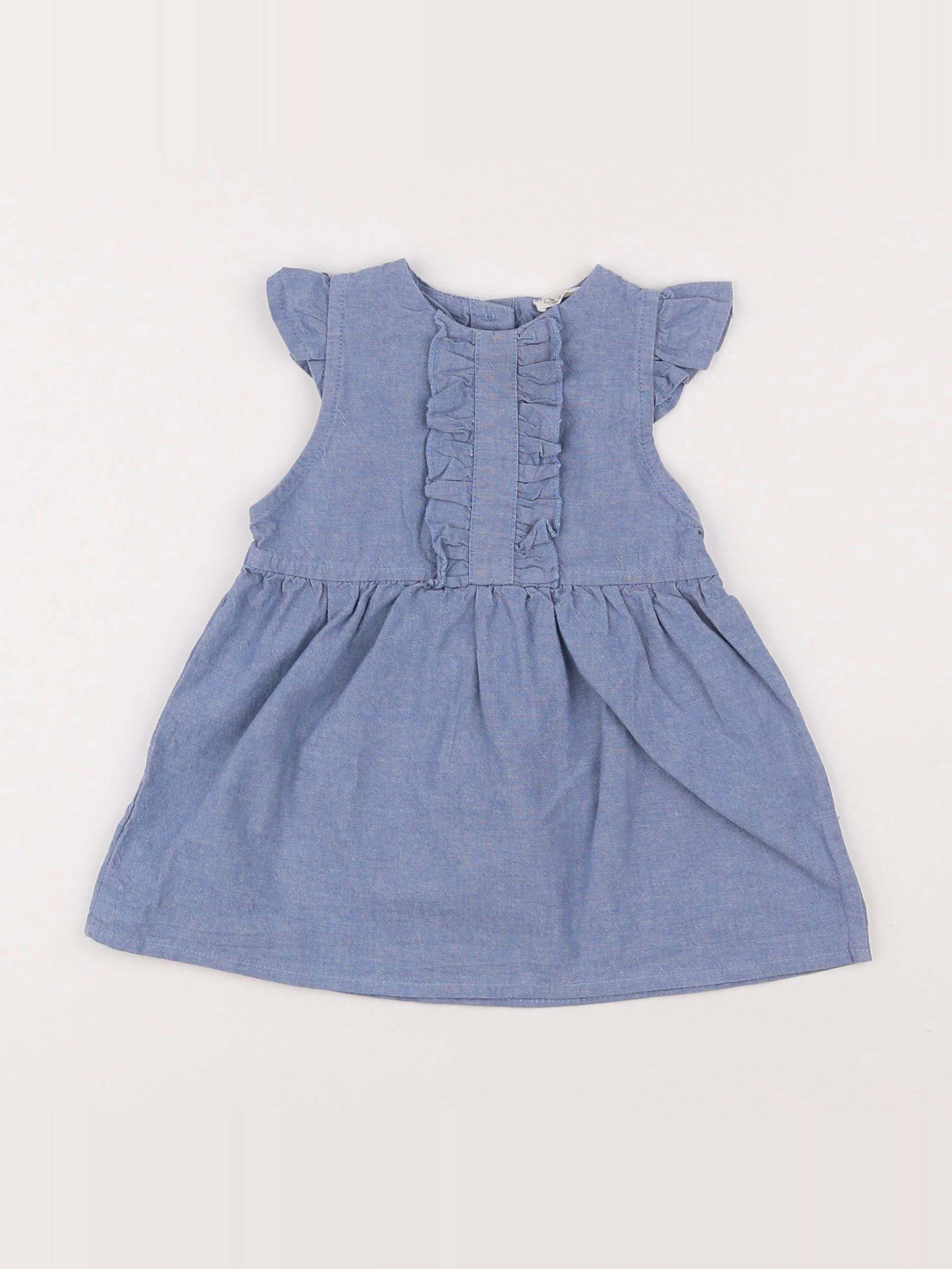 Little Cigogne - robe bleu - 6 mois