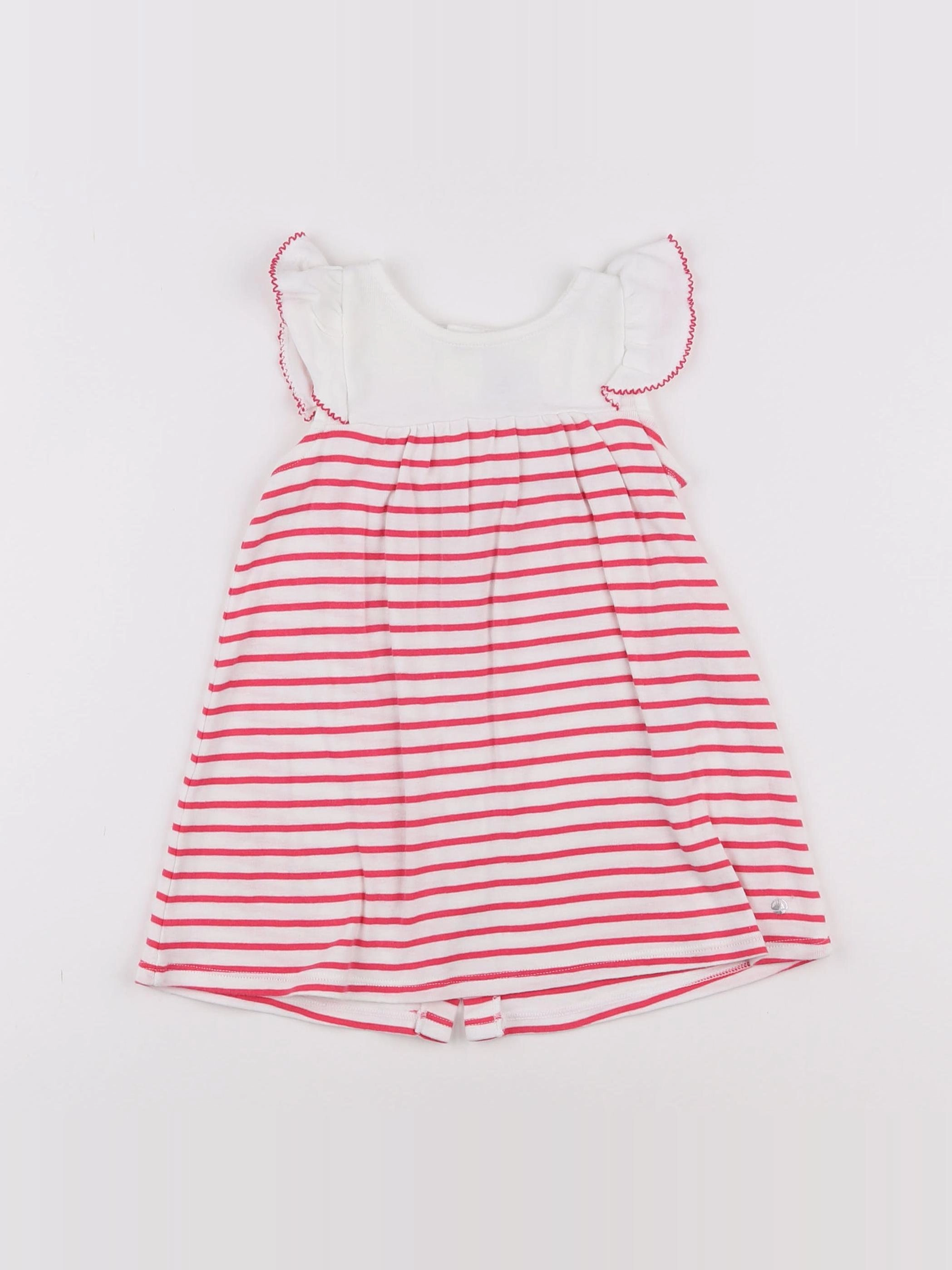 Petit Bateau - robe blanc - 12 mois