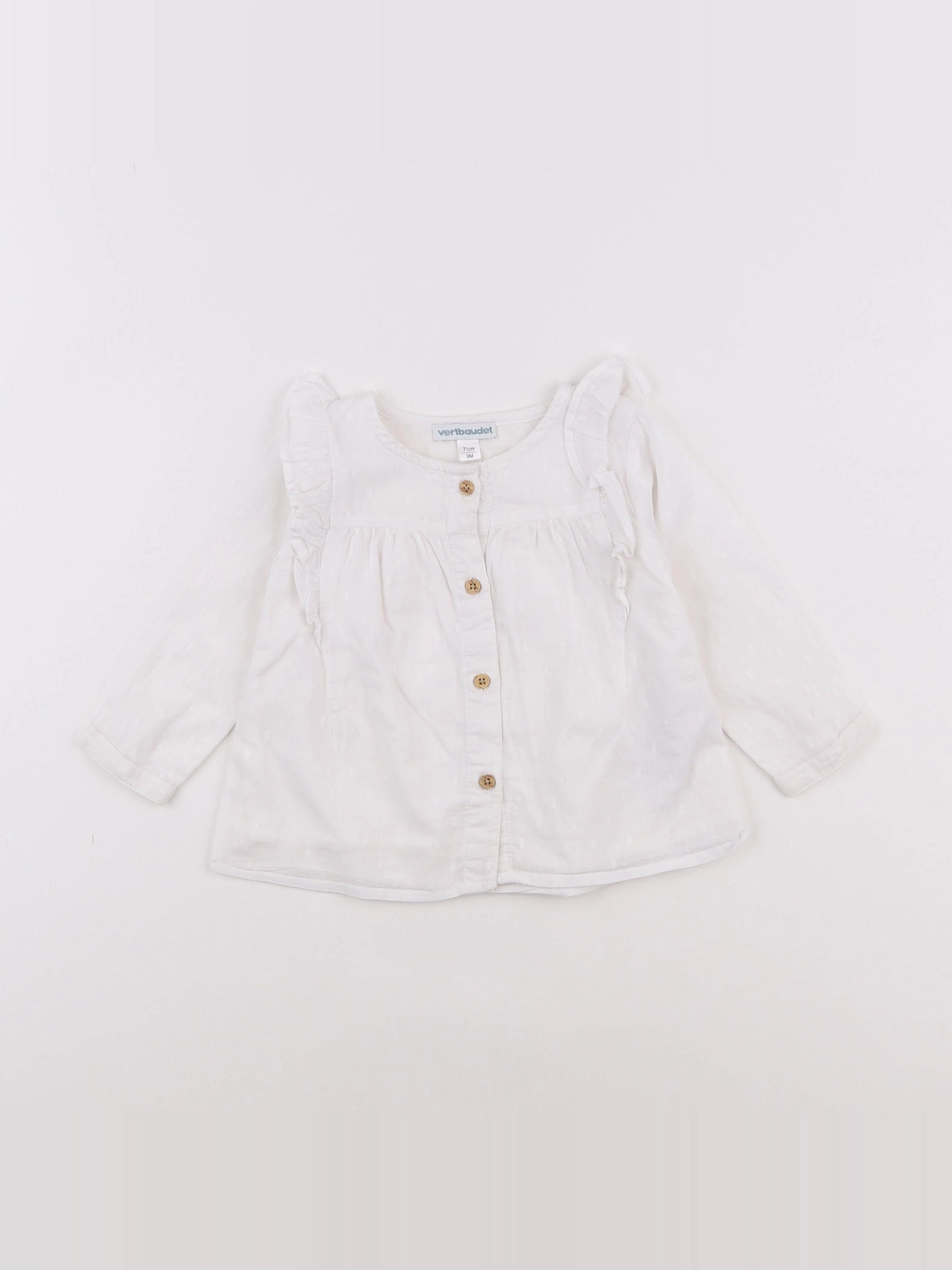 Vertbaudet - blouse blanc - 9 mois