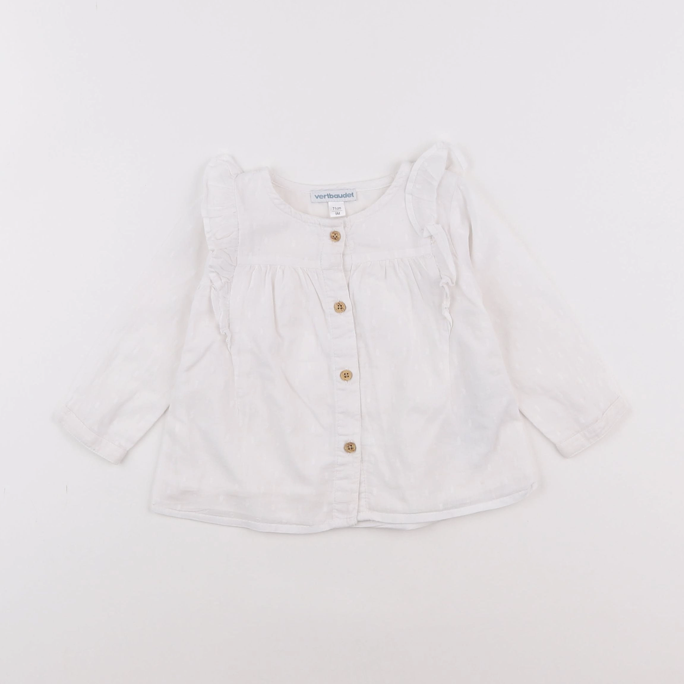 Vertbaudet - blouse blanc - 9 mois