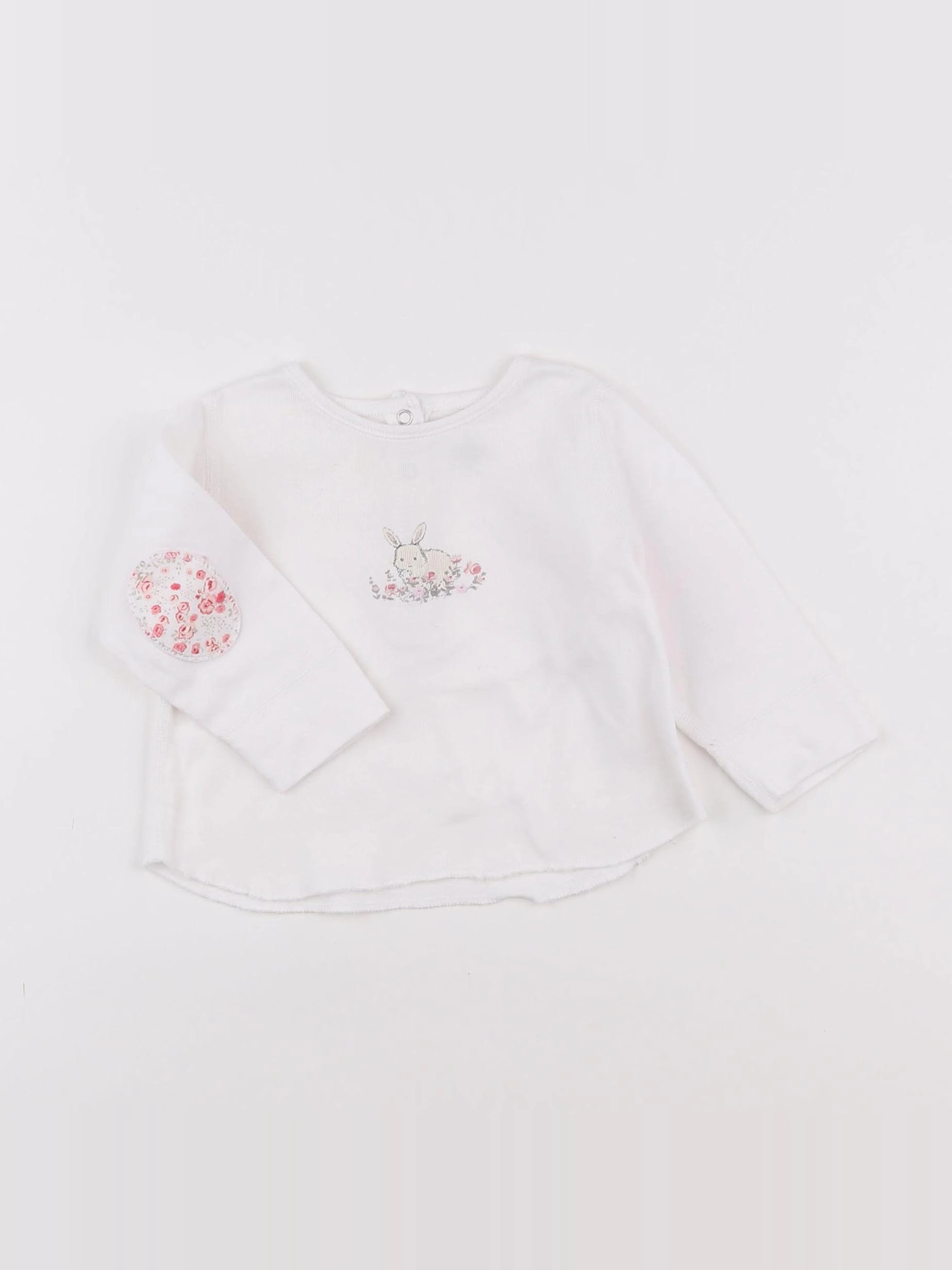 Petit Bateau - tee-shirt blanc - 6 mois