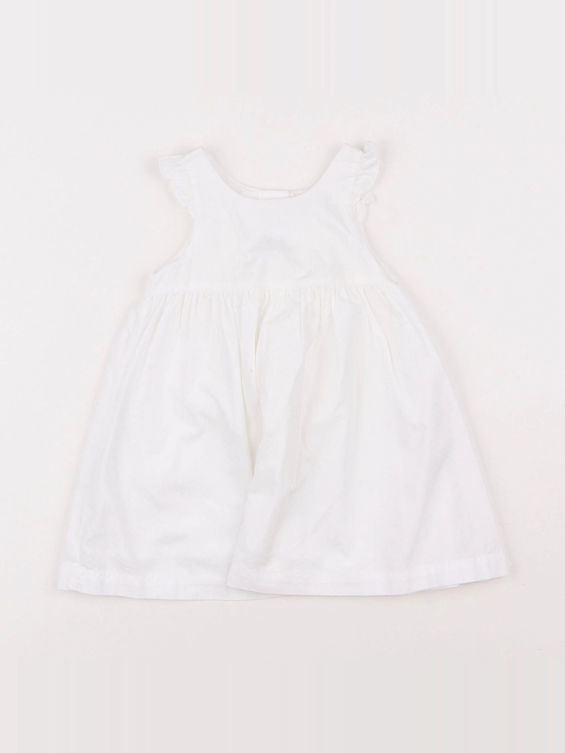 Petit Bateau - robe blanc - 3 mois