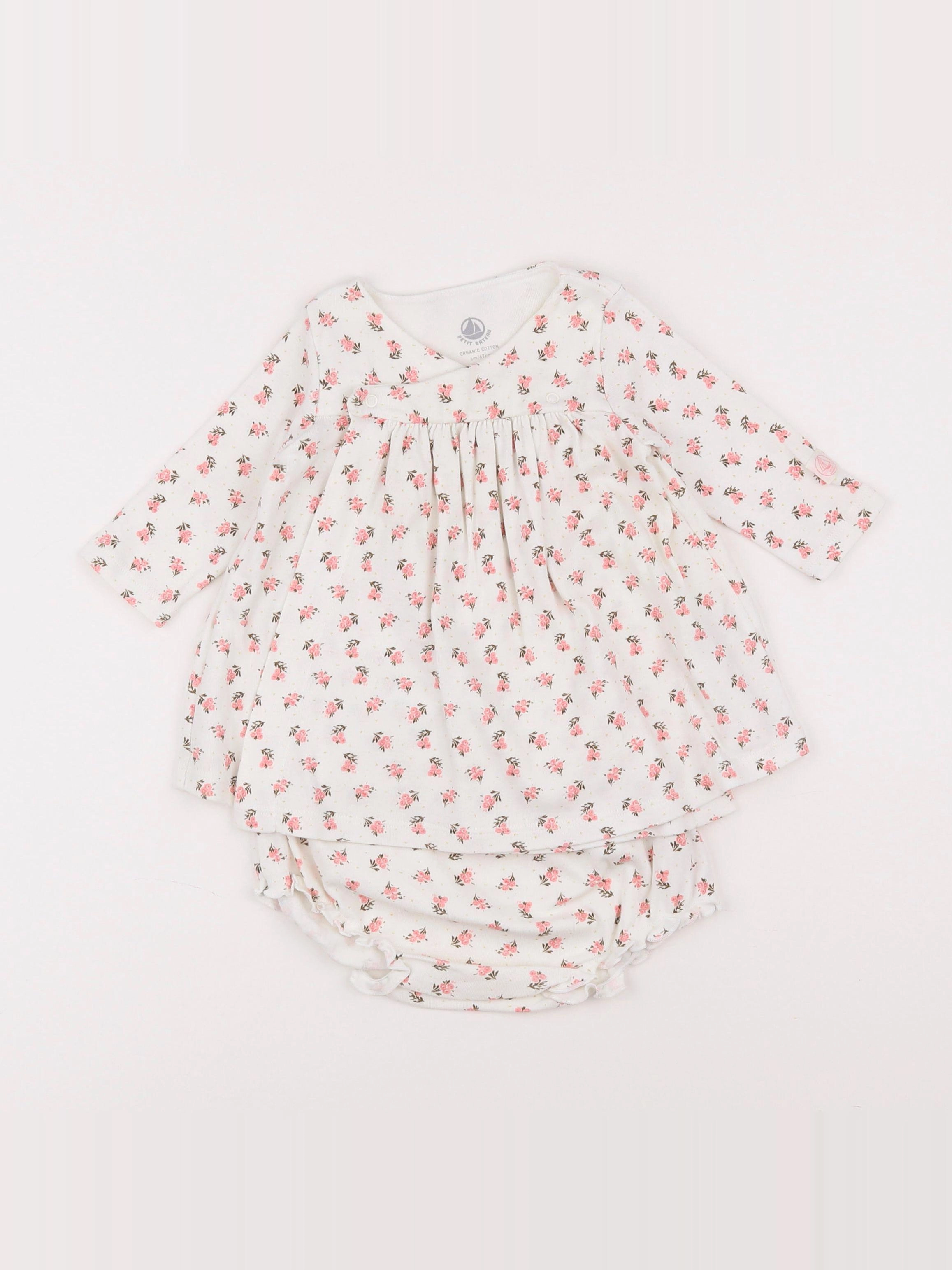 Petit Bateau - robe blanc - 6 mois