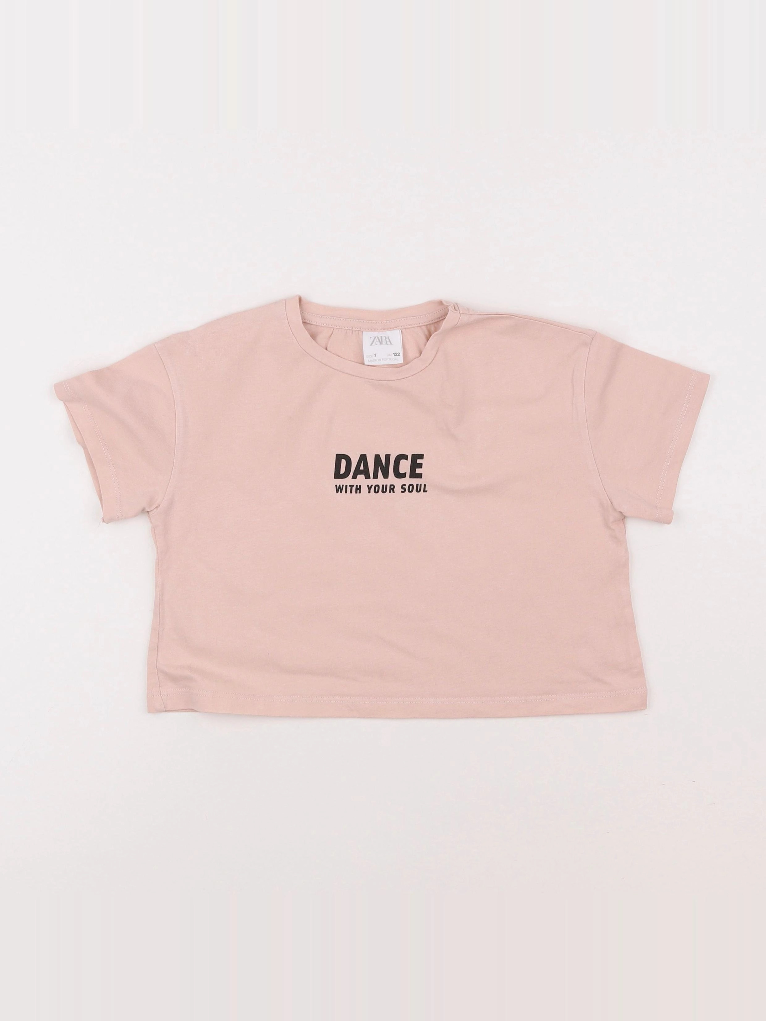 Zara - tee-shirt rose - 7 ans