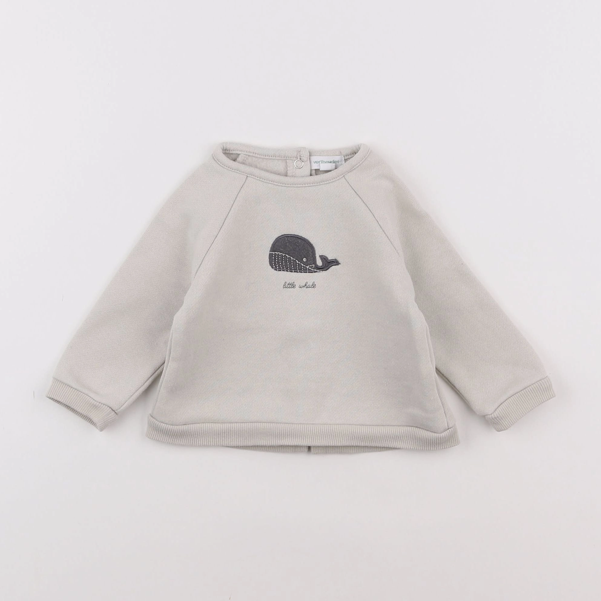 Vertbaudet - sweat beige - 3 mois