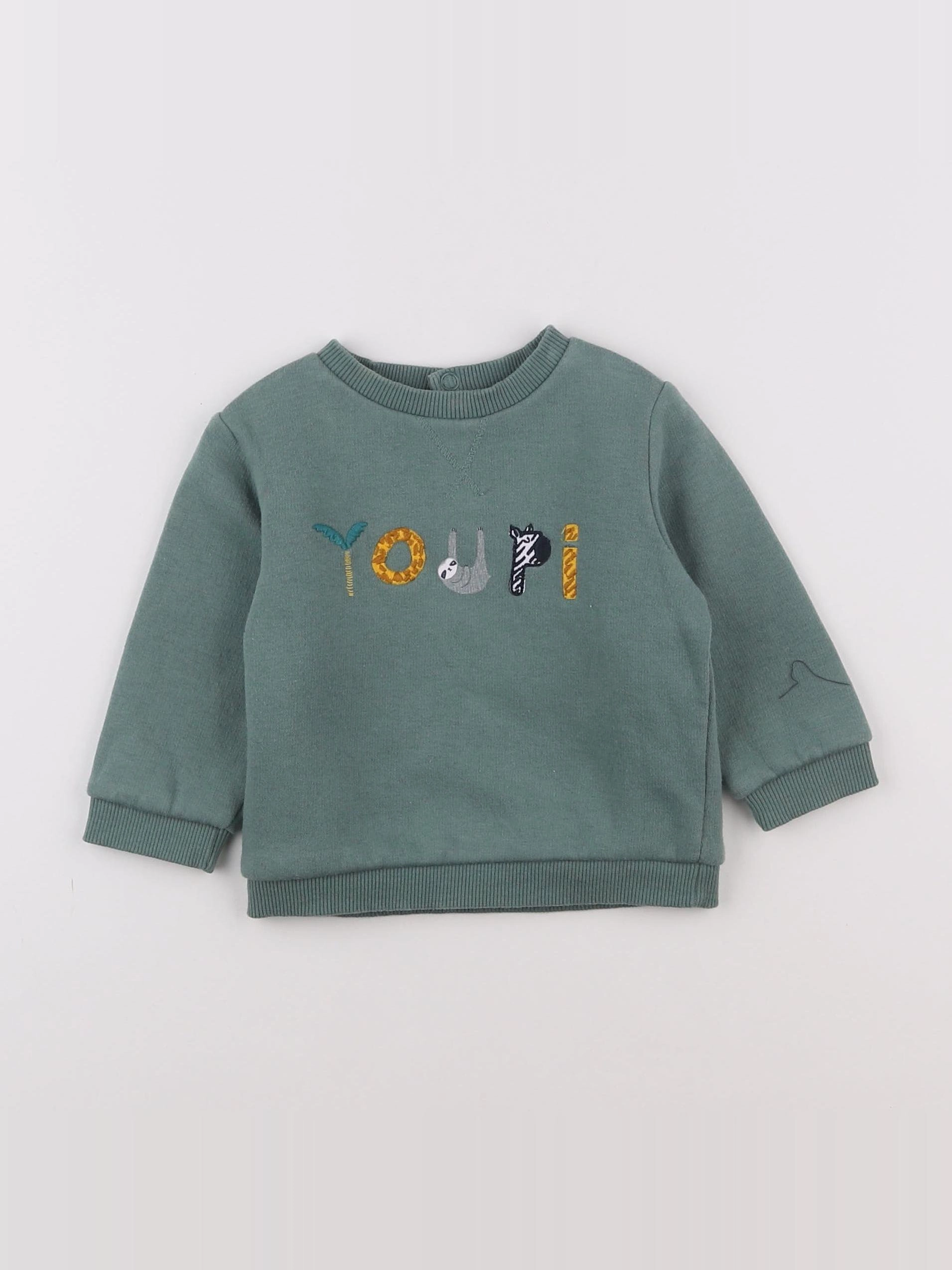 Tape à l'oeil - sweat vert - 6 mois
