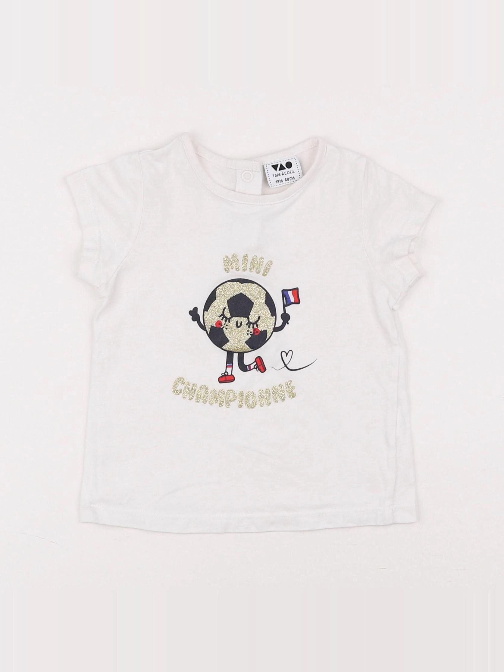 Tape à l'oeil - tee-shirt blanc, or - 18 mois