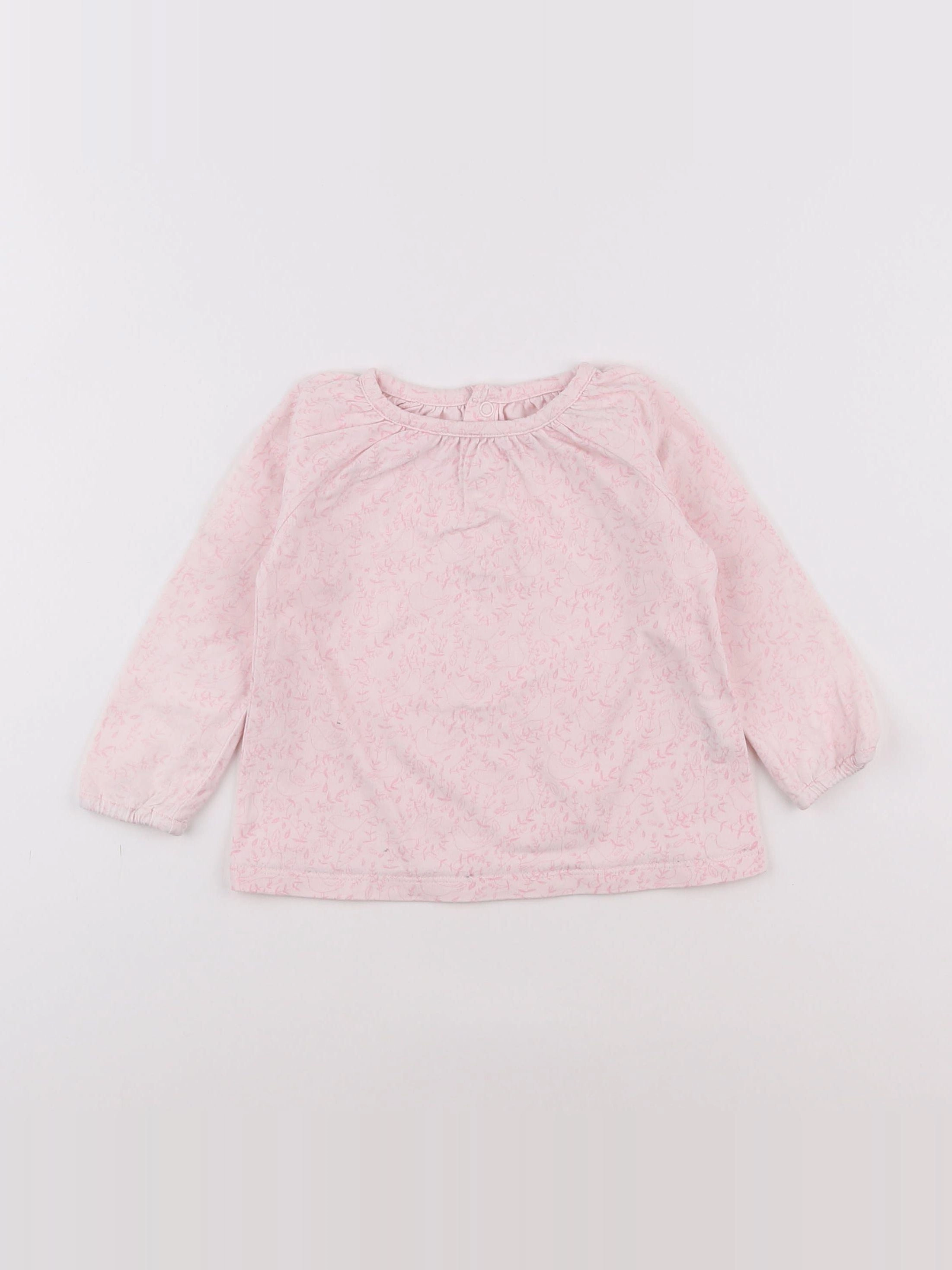 Natalys - tee-shirt rose - 12 mois