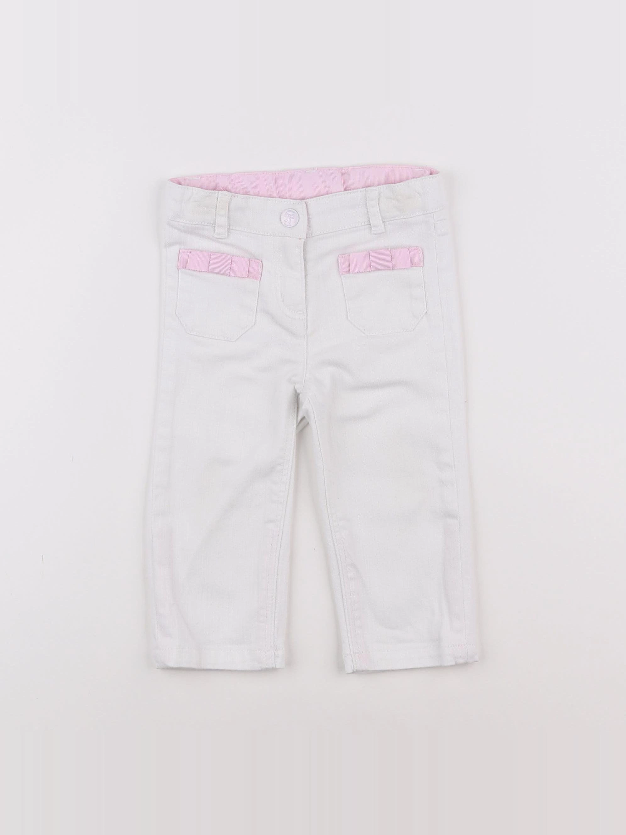 Jacadi - jean blanc - 12 mois