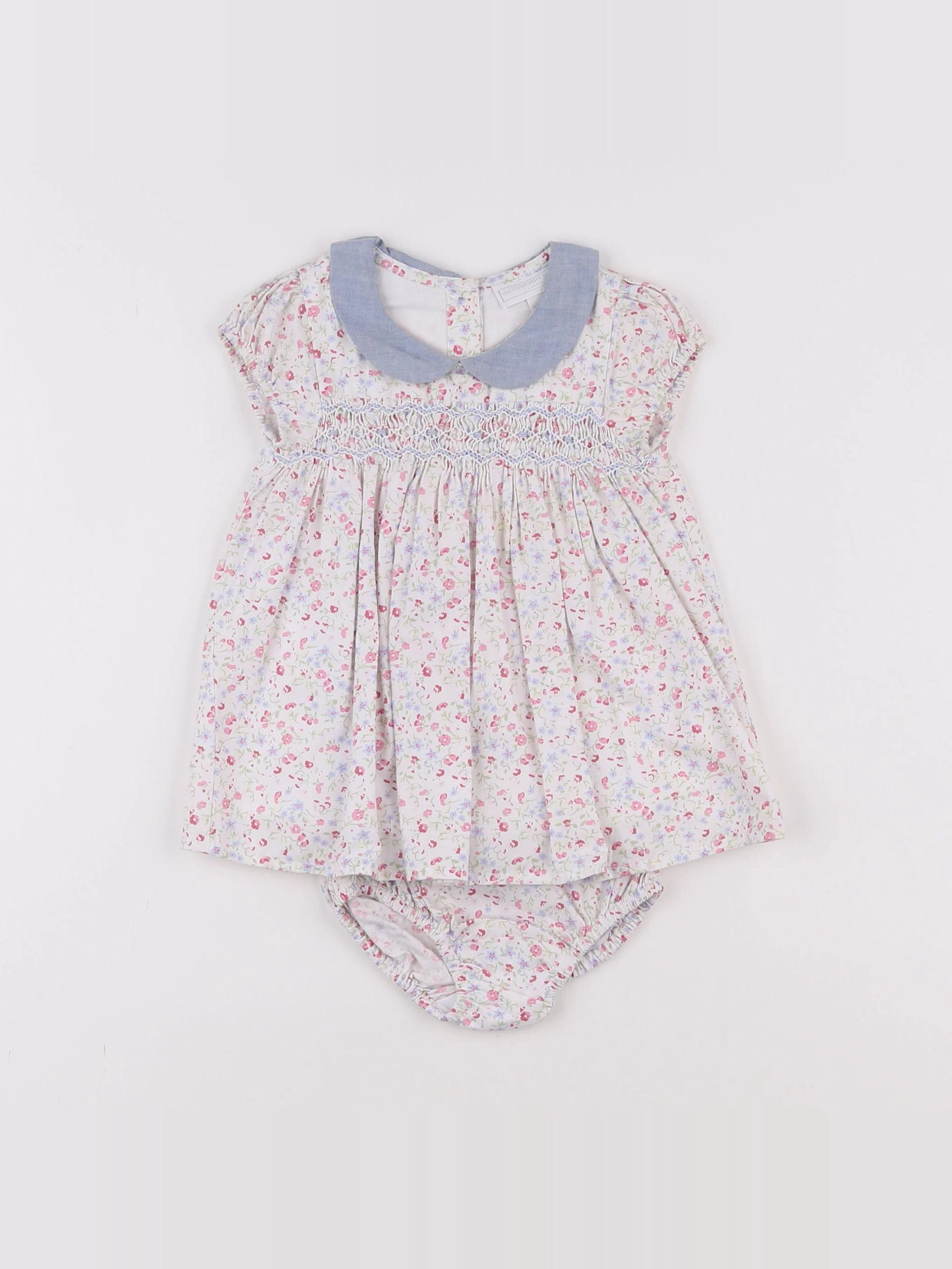 The little white company - robe blanc, bleu, rose - 0/3 mois