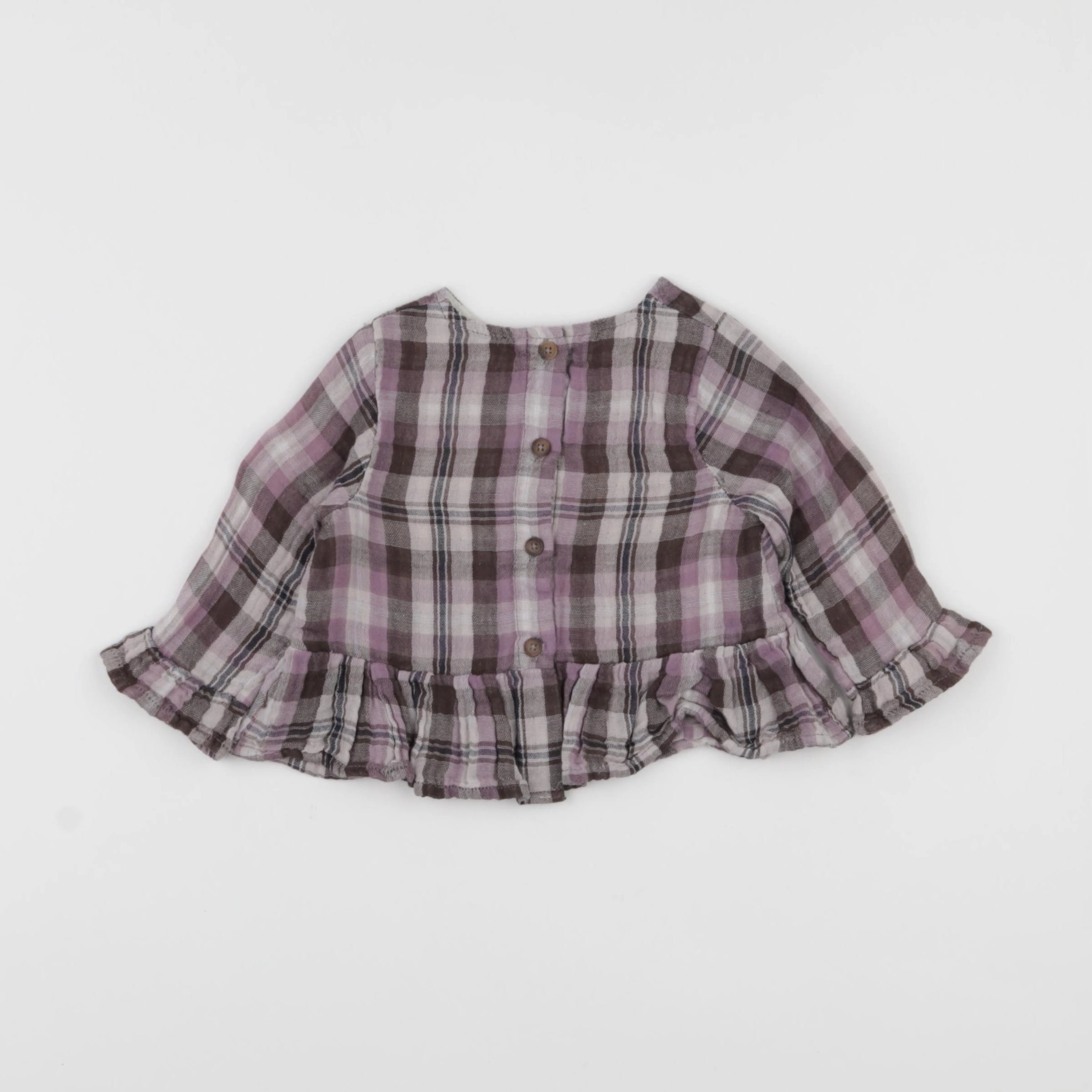 Boutchou - blouse gris, violet - 6 mois